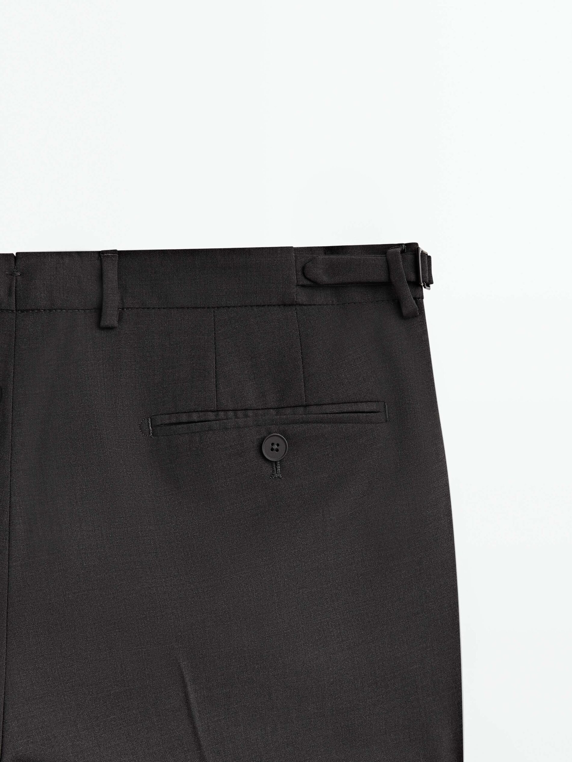 Pantalón traje gris lana bi-stretch - GRIS