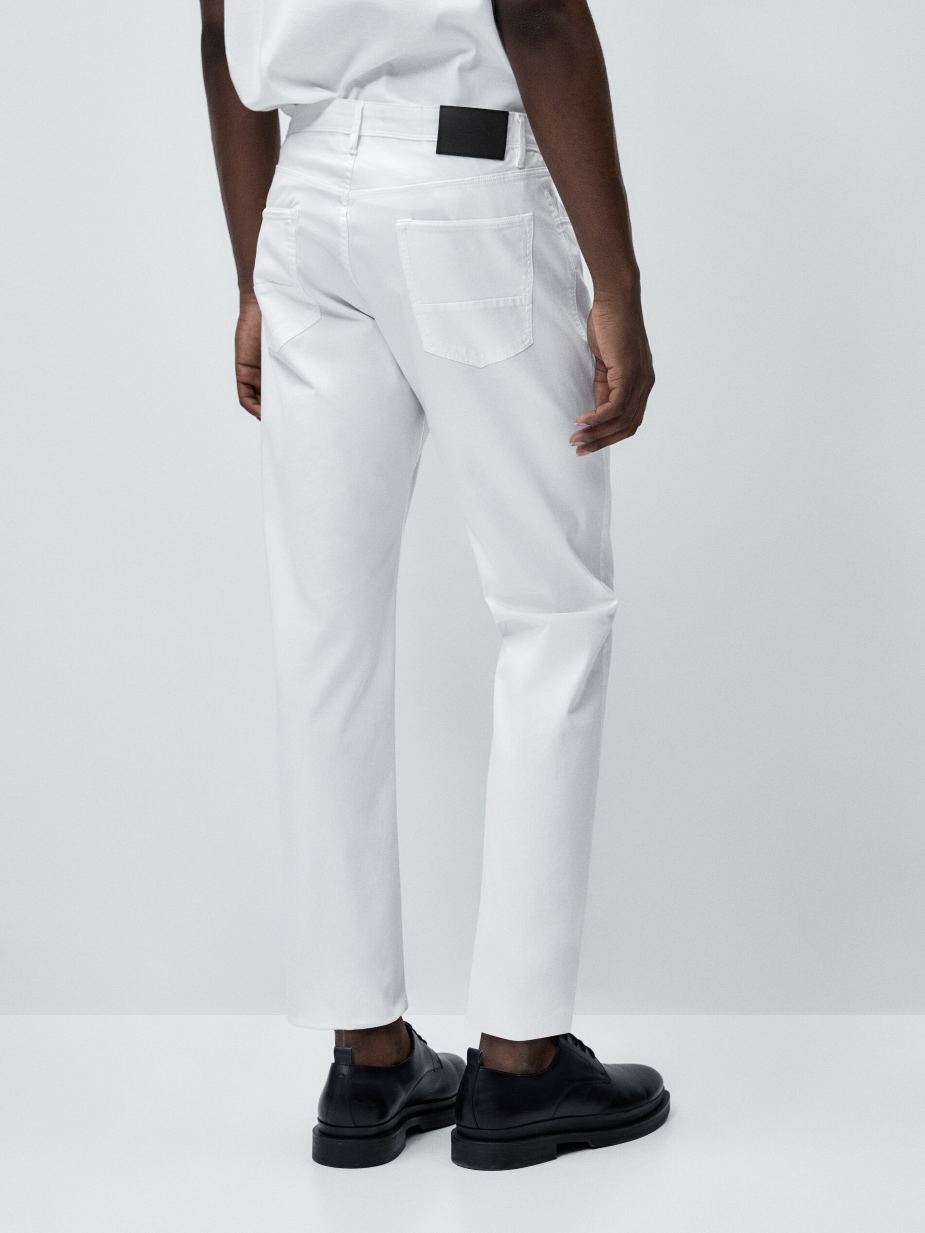 Pantalón tejanero tricotina slim fit - BLANCO