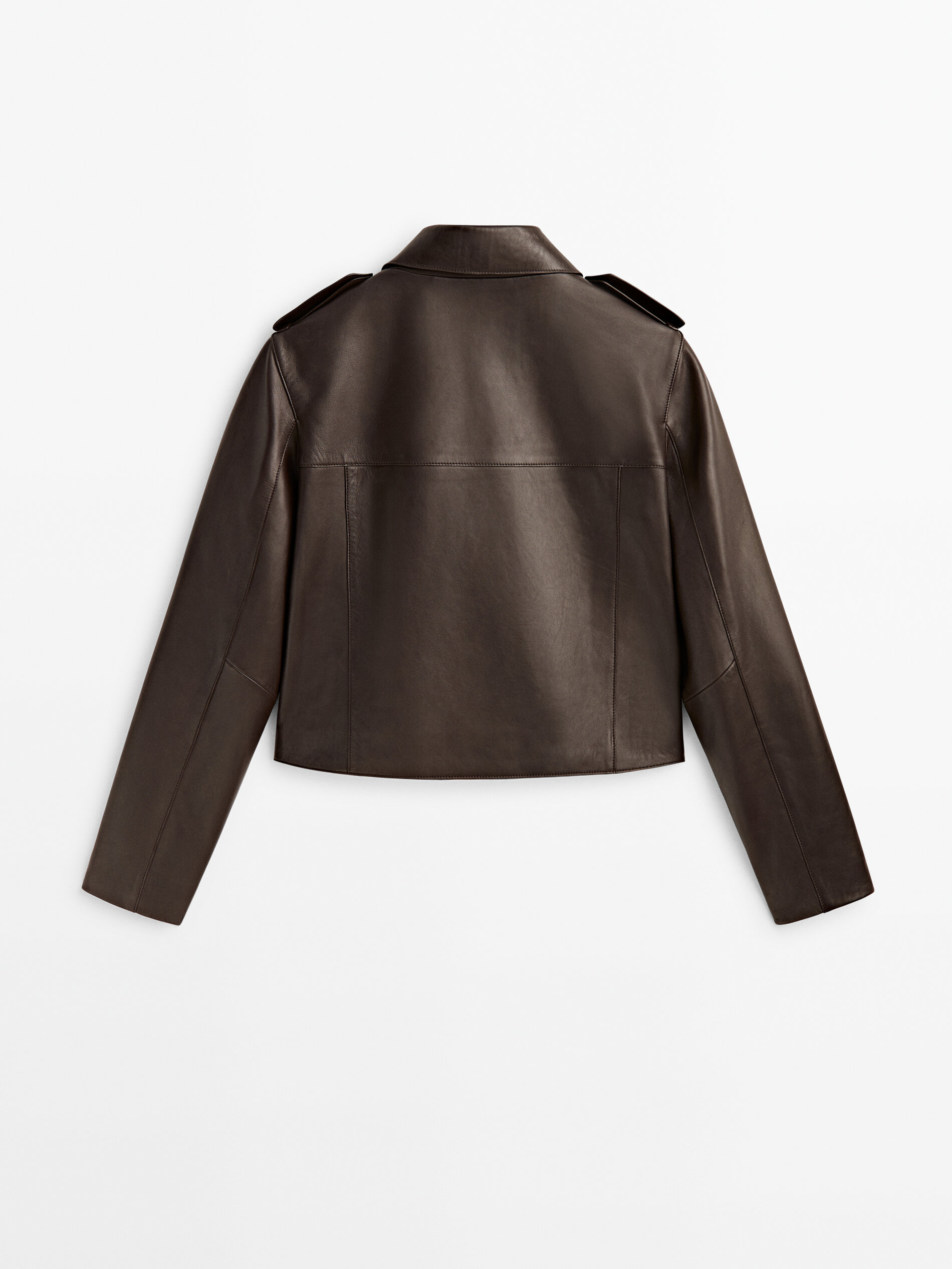 Chaqueta biker piel napa - MARRÓN