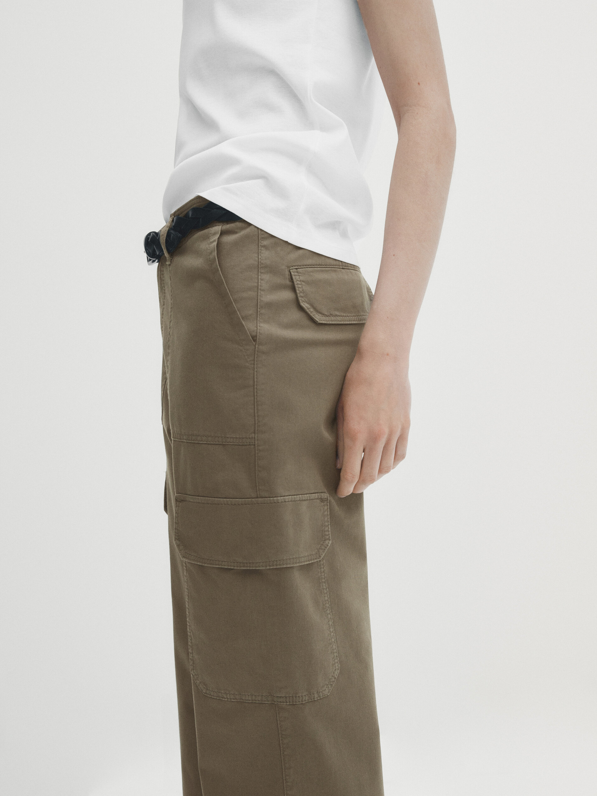 Pantalón cargo mezcla algodón - KAKI