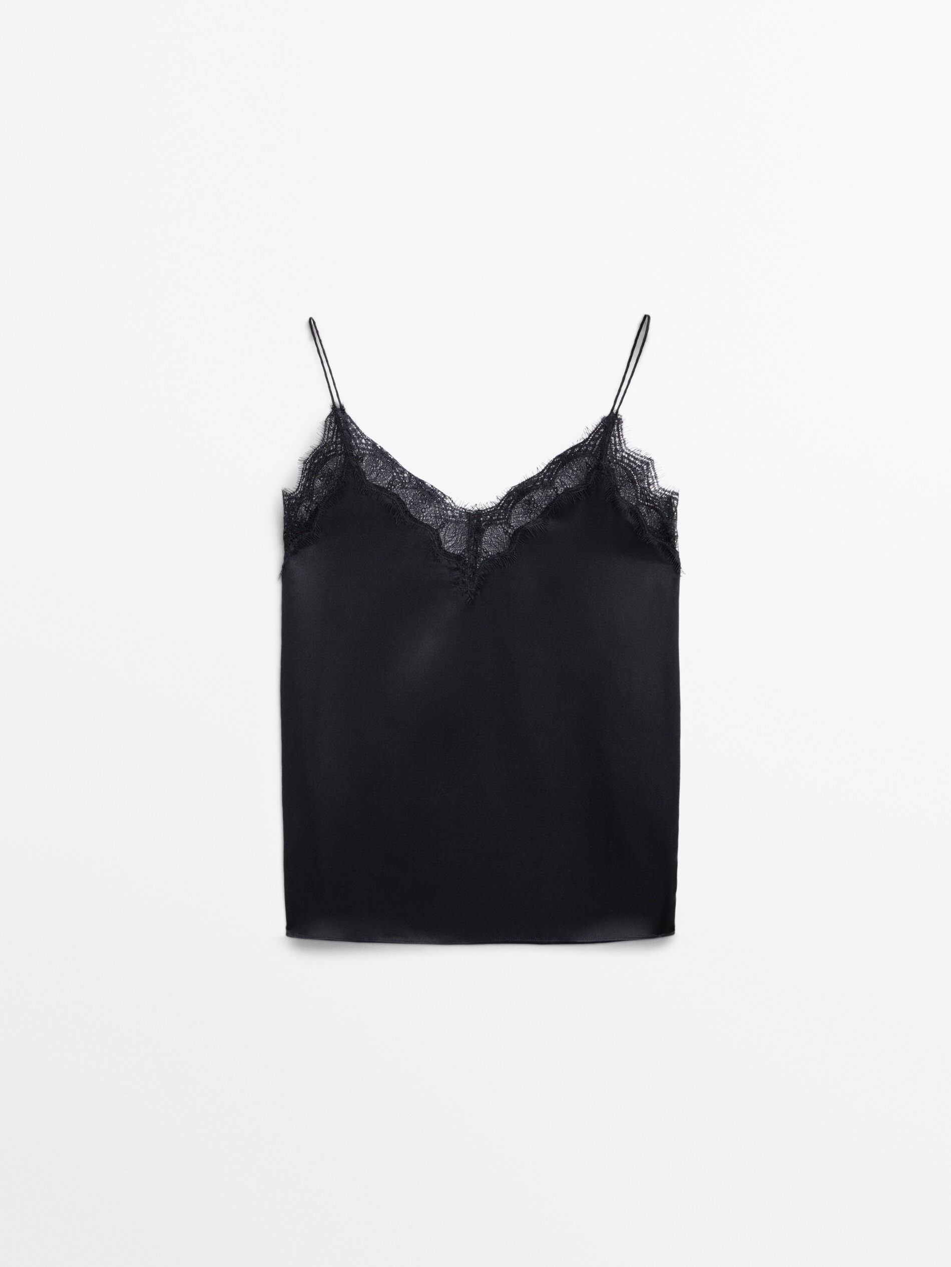 Top lencero detalle encaje -Studio - AZUL OSCURO