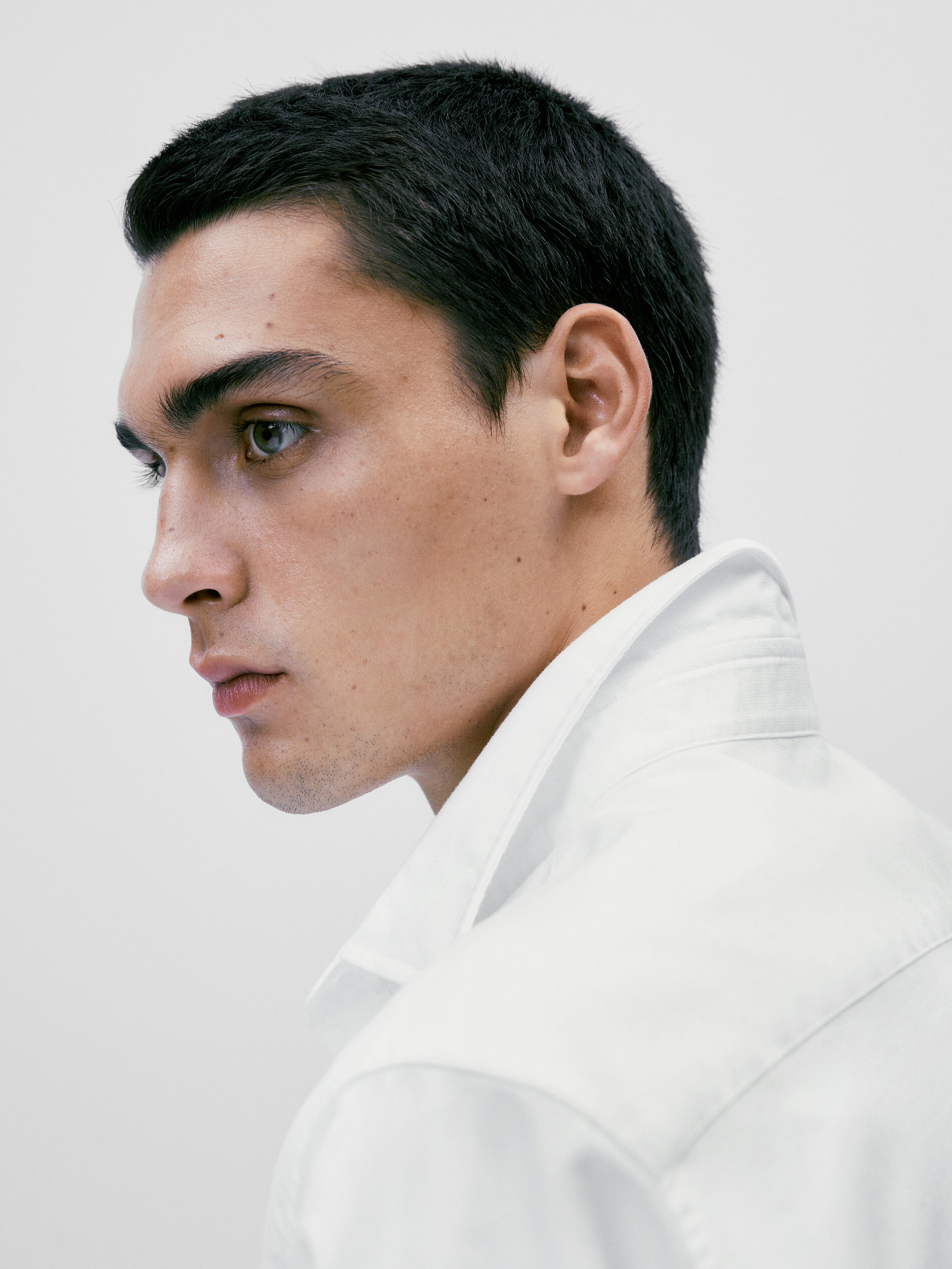 Camisa estructura micro cuadros regular fit - BLANCO