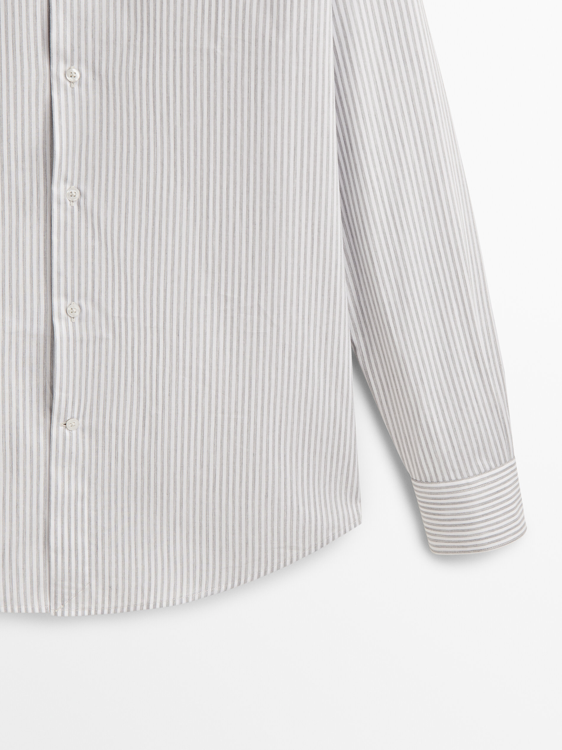 Camisa easy iron raya melange slim fit - GRIS