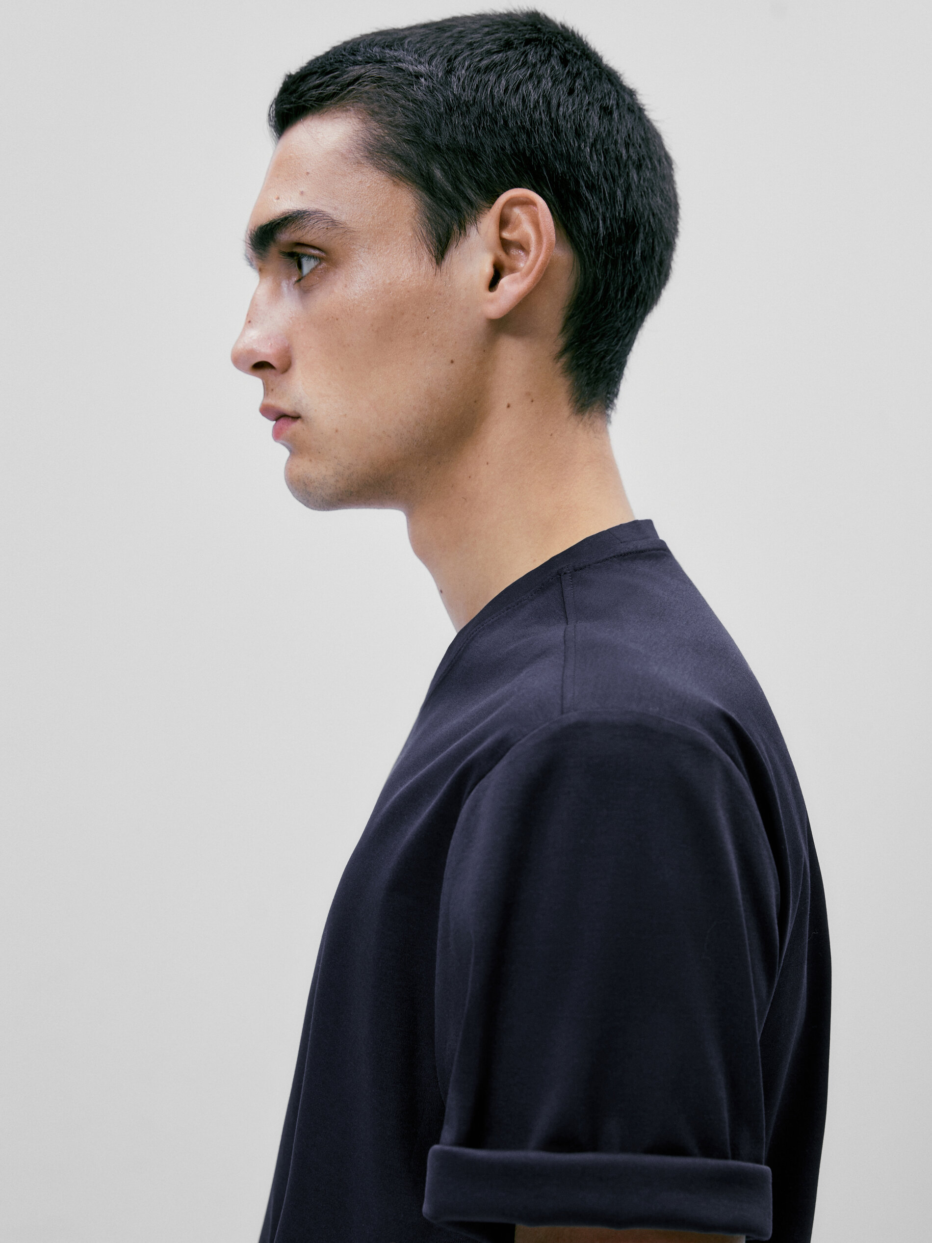 Camiseta manga corta algodón mercerizado - AZULÓN