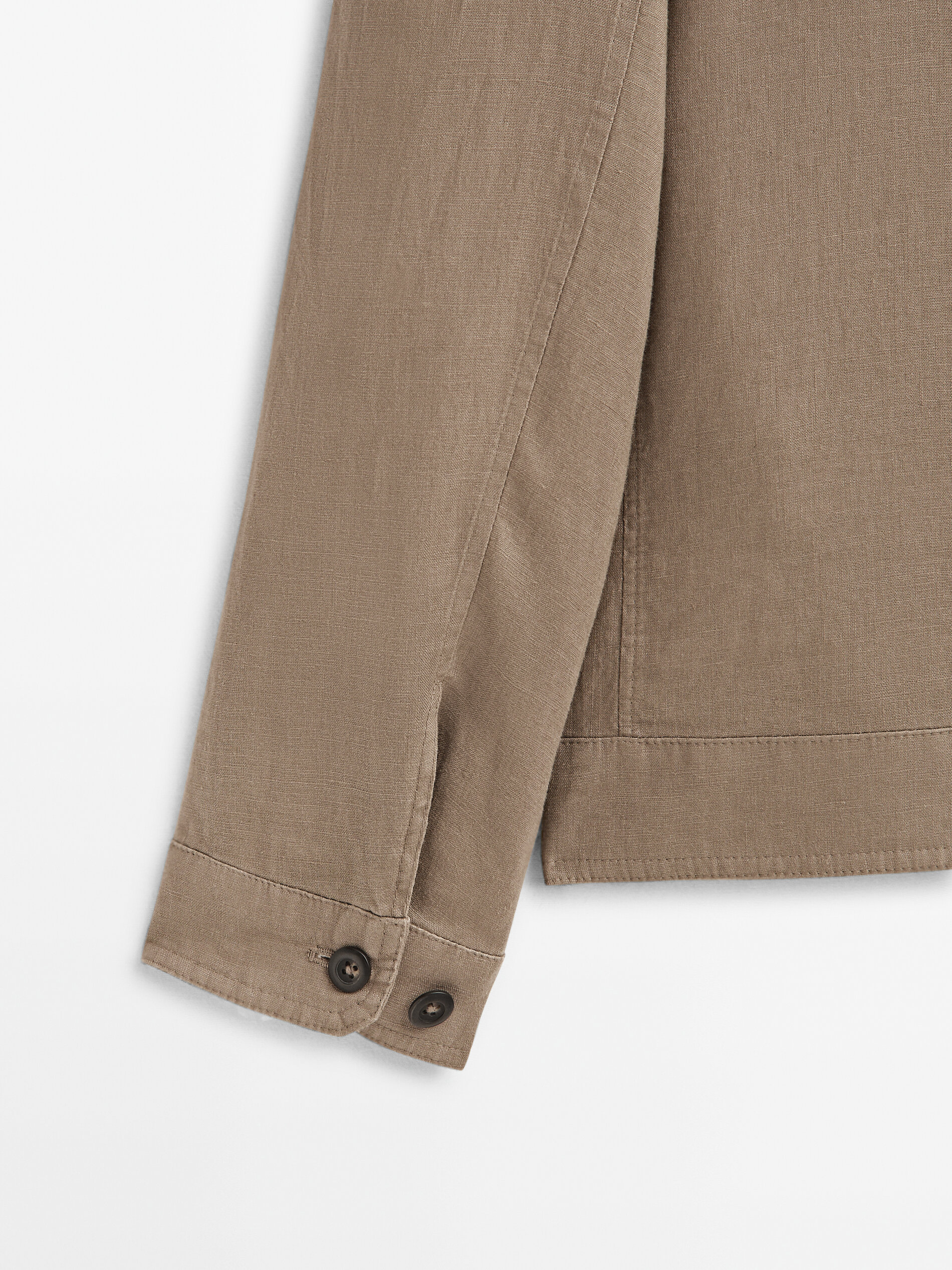 Sobrecamisa 100% lino bolsillos - TOSTADO