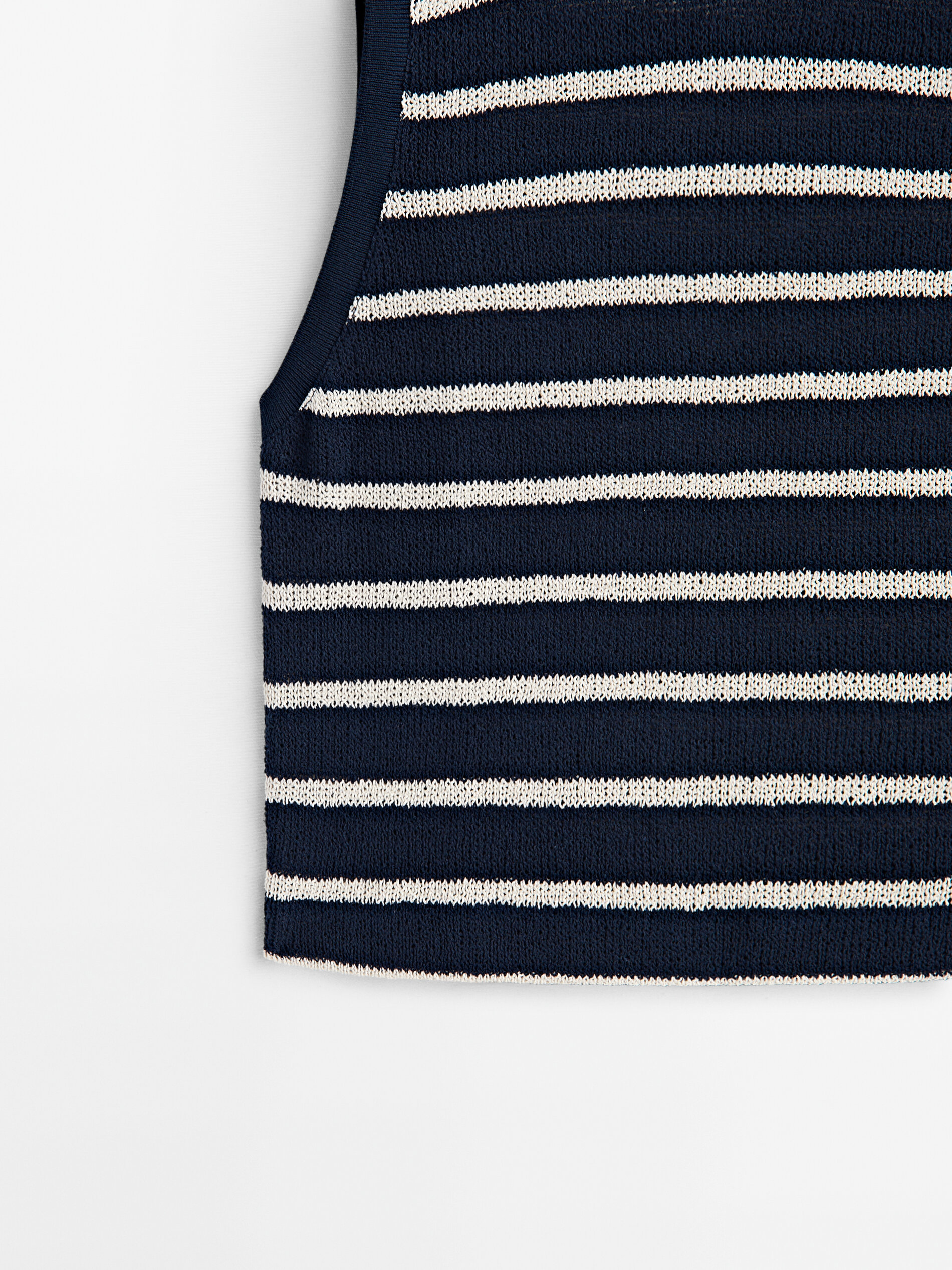 Top crop rayas estructura - AZUL MARINO