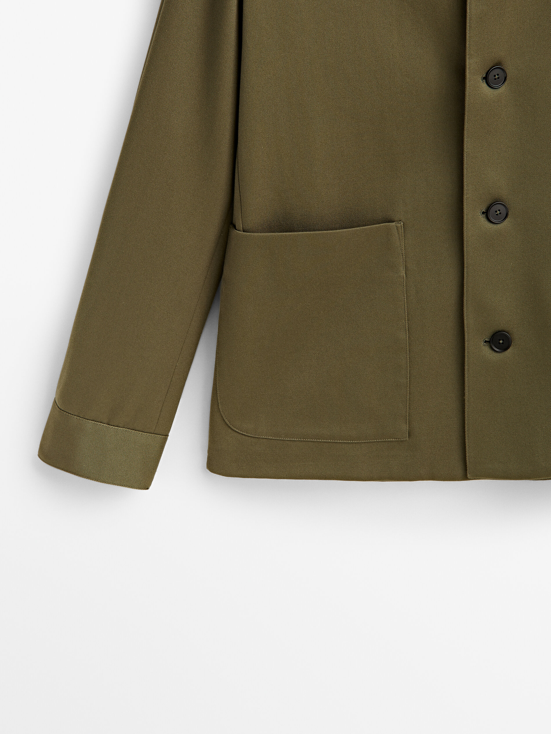 Sobrecamisa sarga algodón -Studio - OLIVA