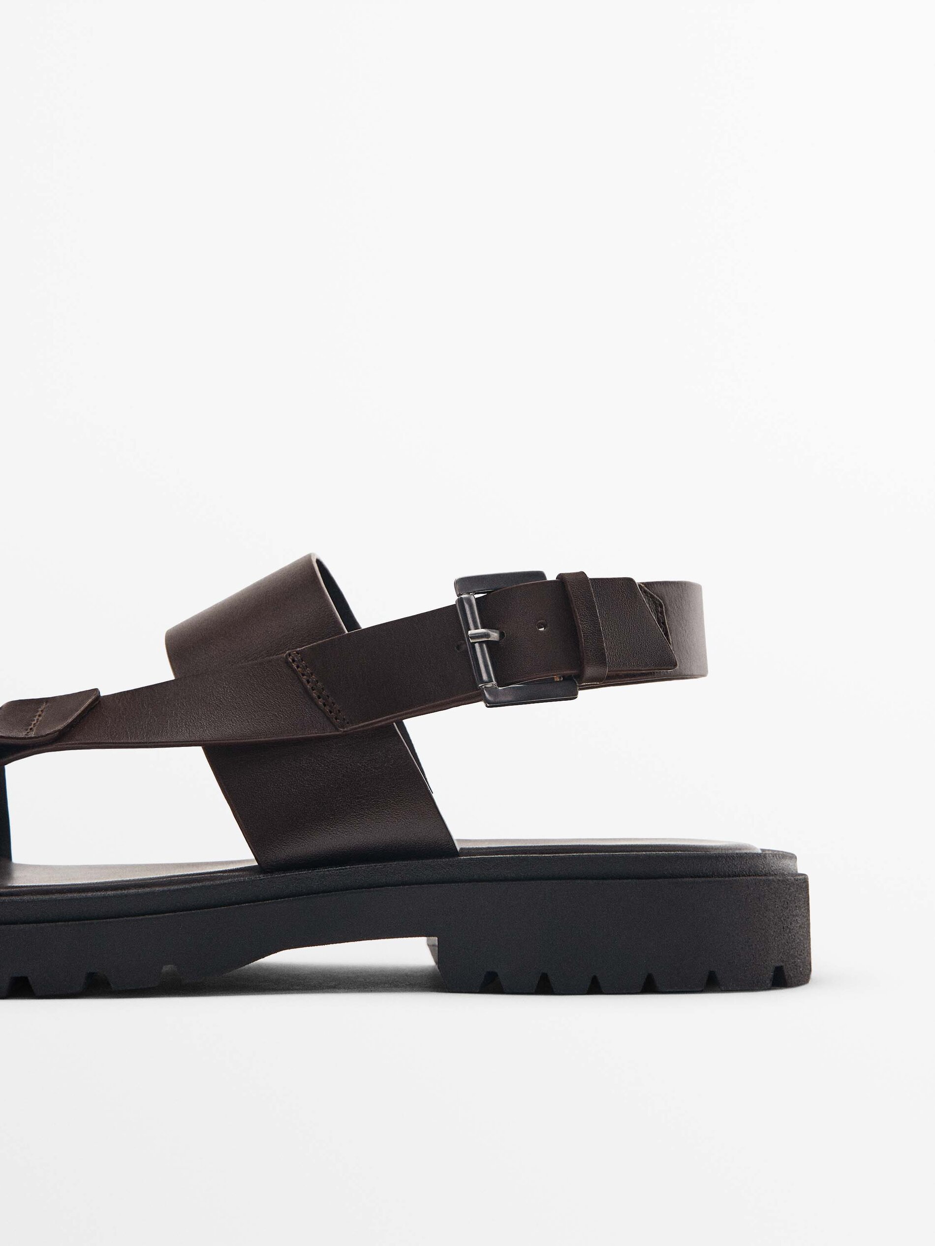 Sandalia piel marrón - Studio - MARRÓN