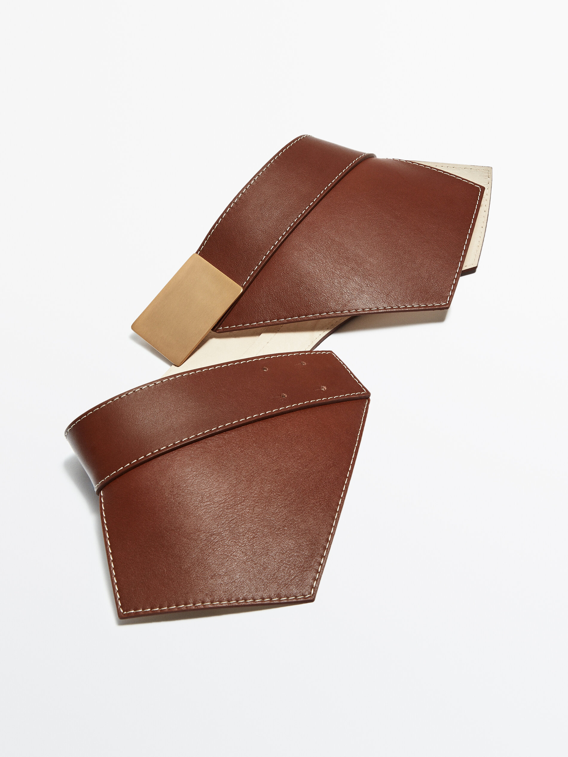 Cinturón fajín piel -Studio - MARRÓN