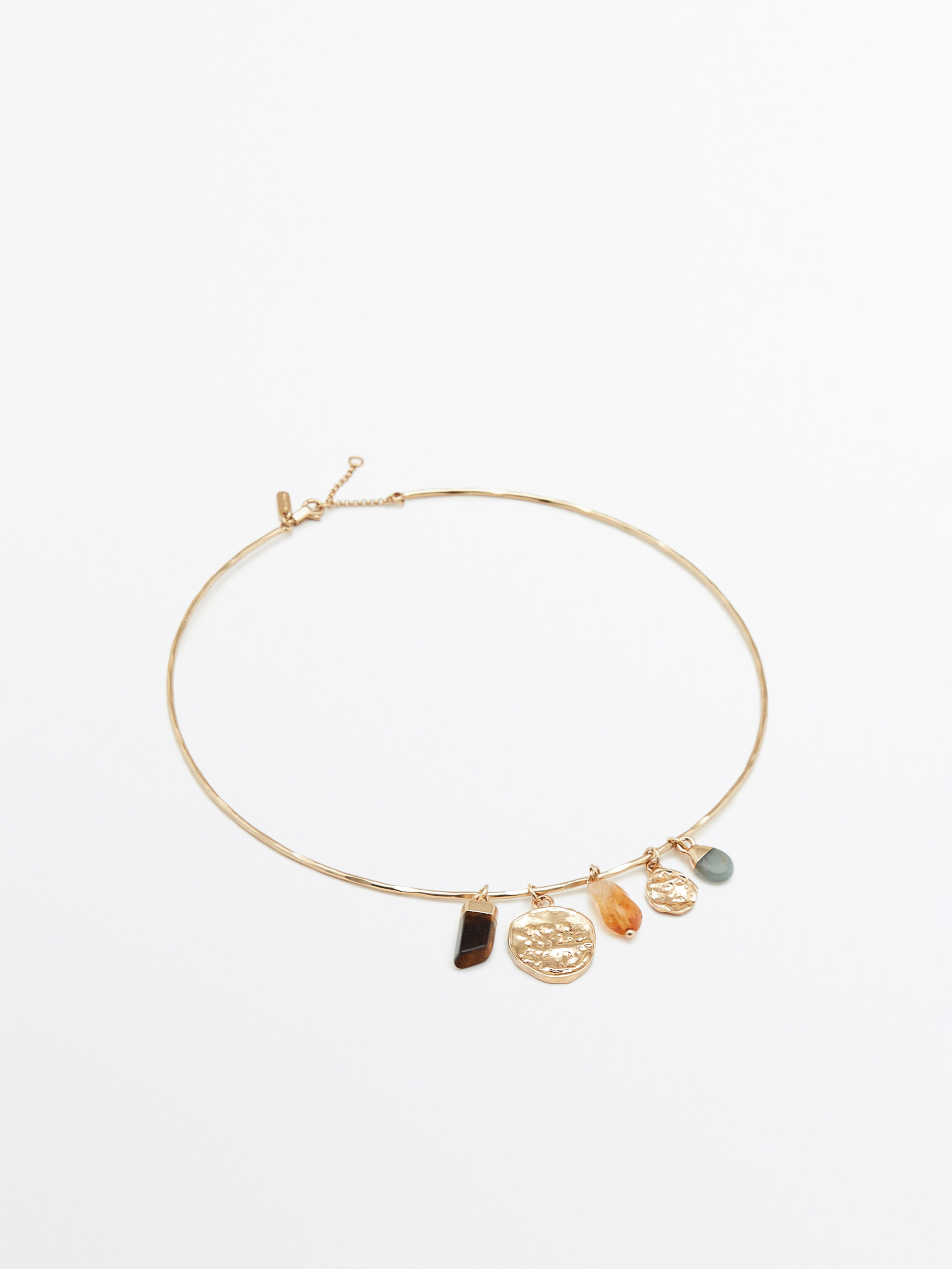 Collar choker detalle piezas baño oro - DORADO