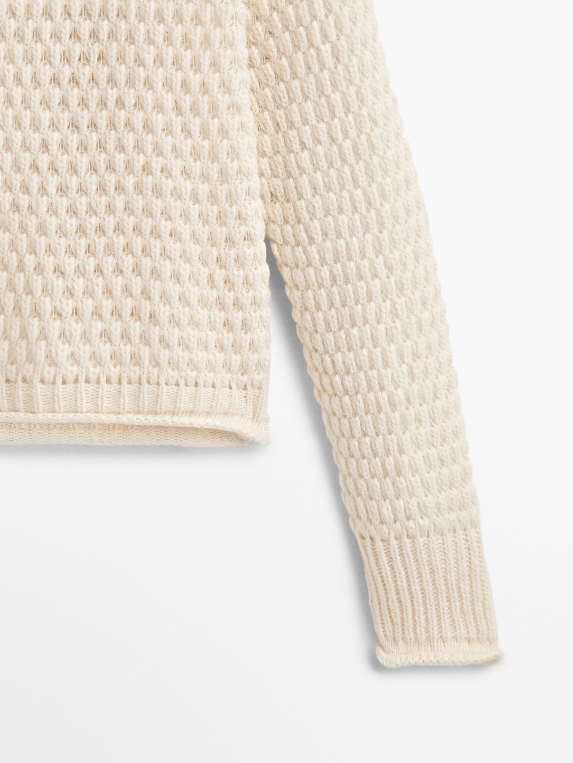 Jersey punto estructura cuello redondo - CRUDO