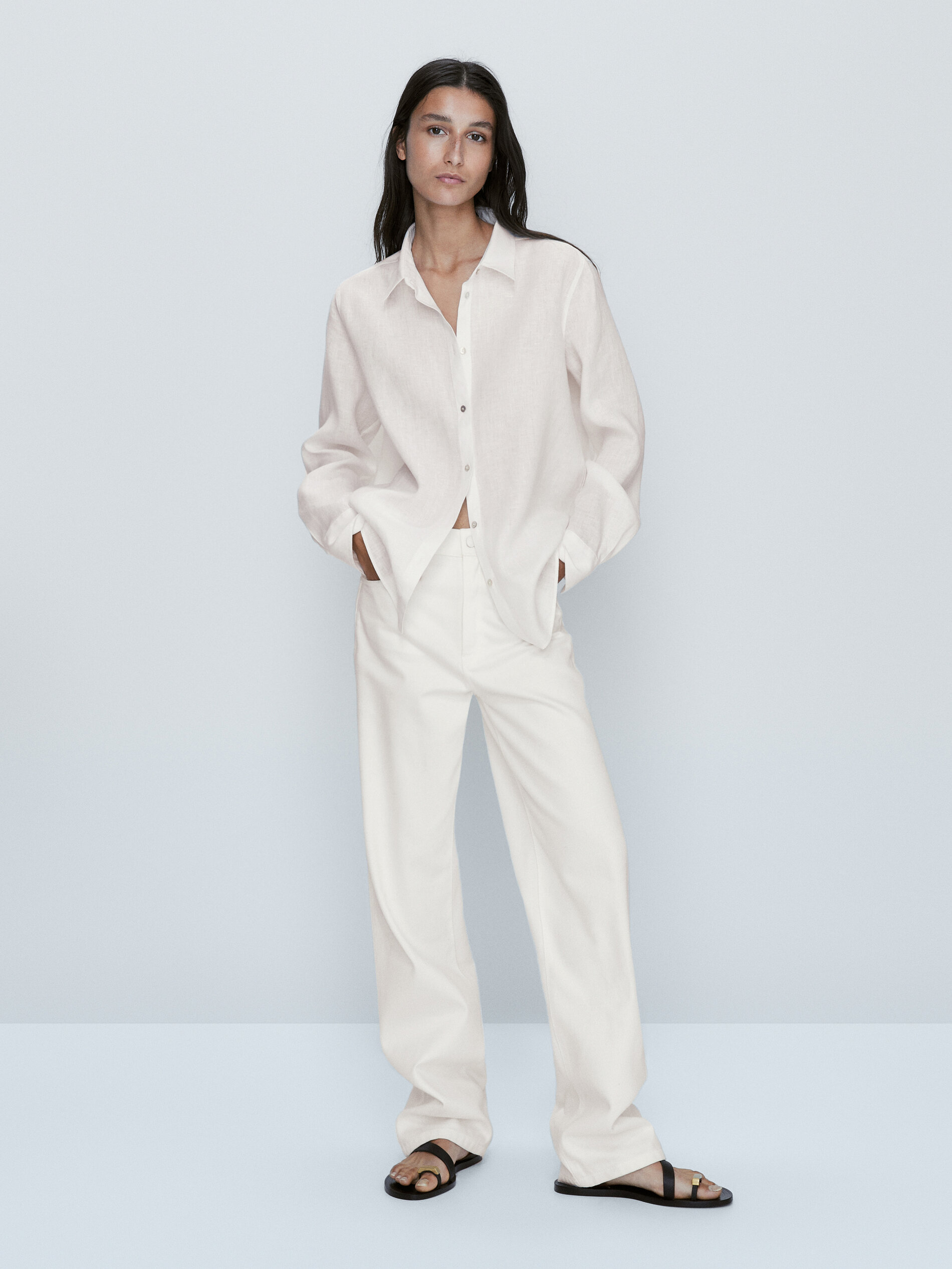 Blusón 100% lino - BLANCO