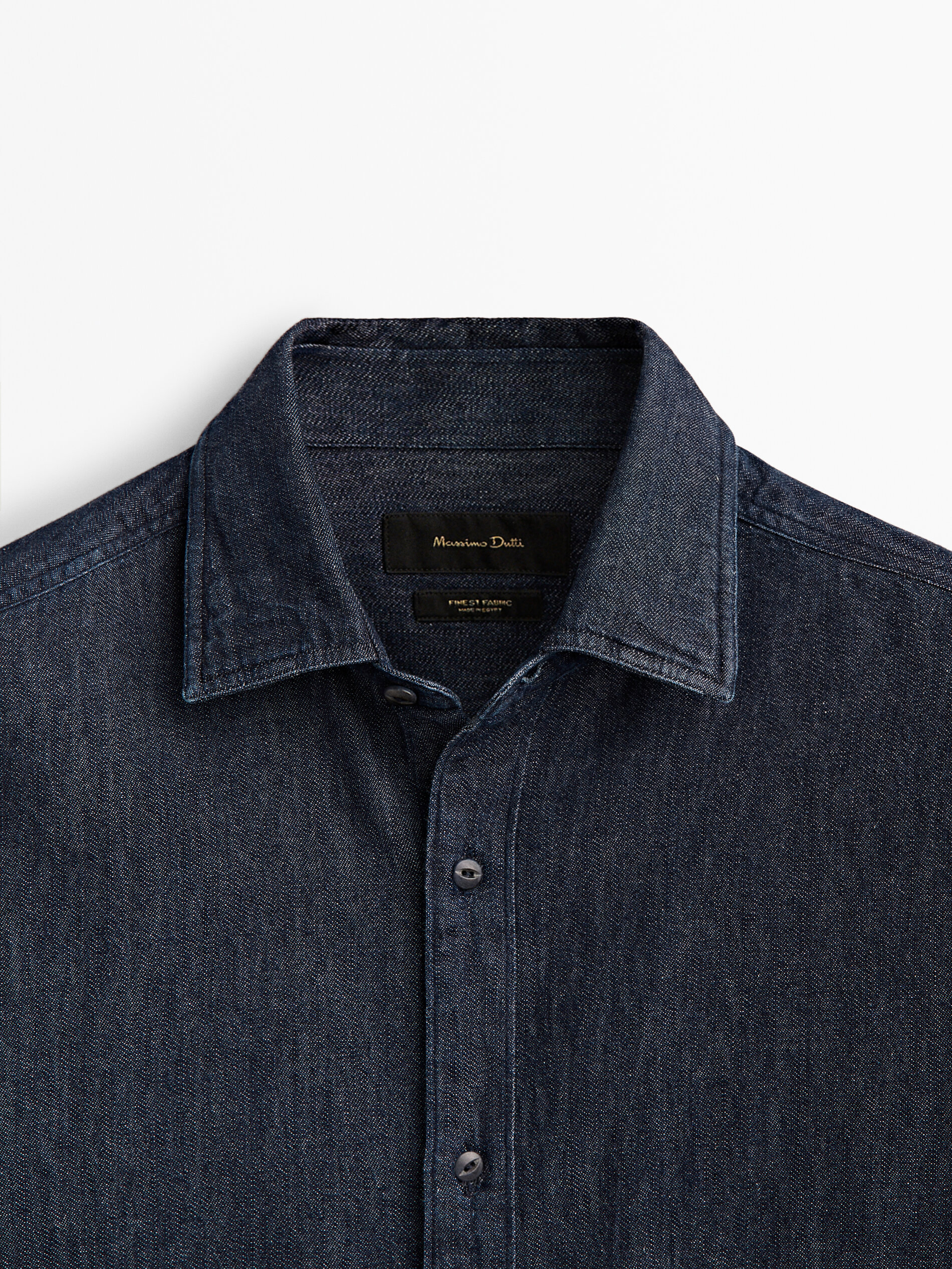 Camisa denim 100% algodón regular fit - AZUL OSCURO