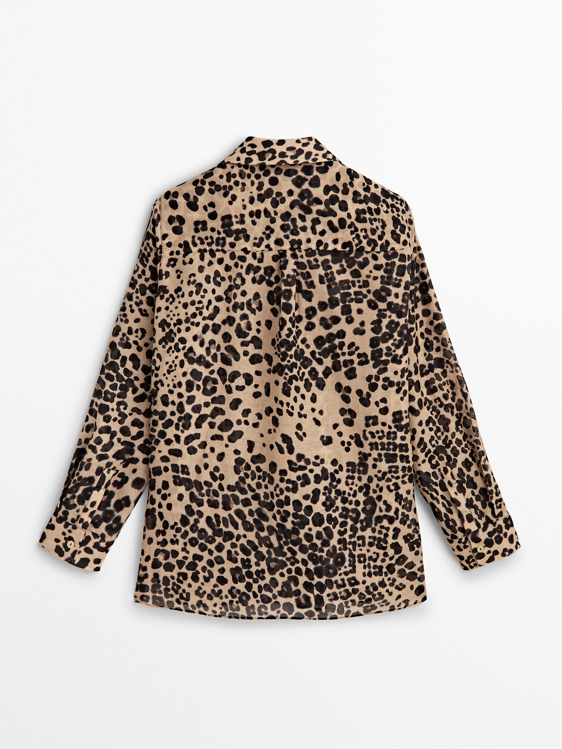 Camisa estampado animal bolsillos - MARRÓN