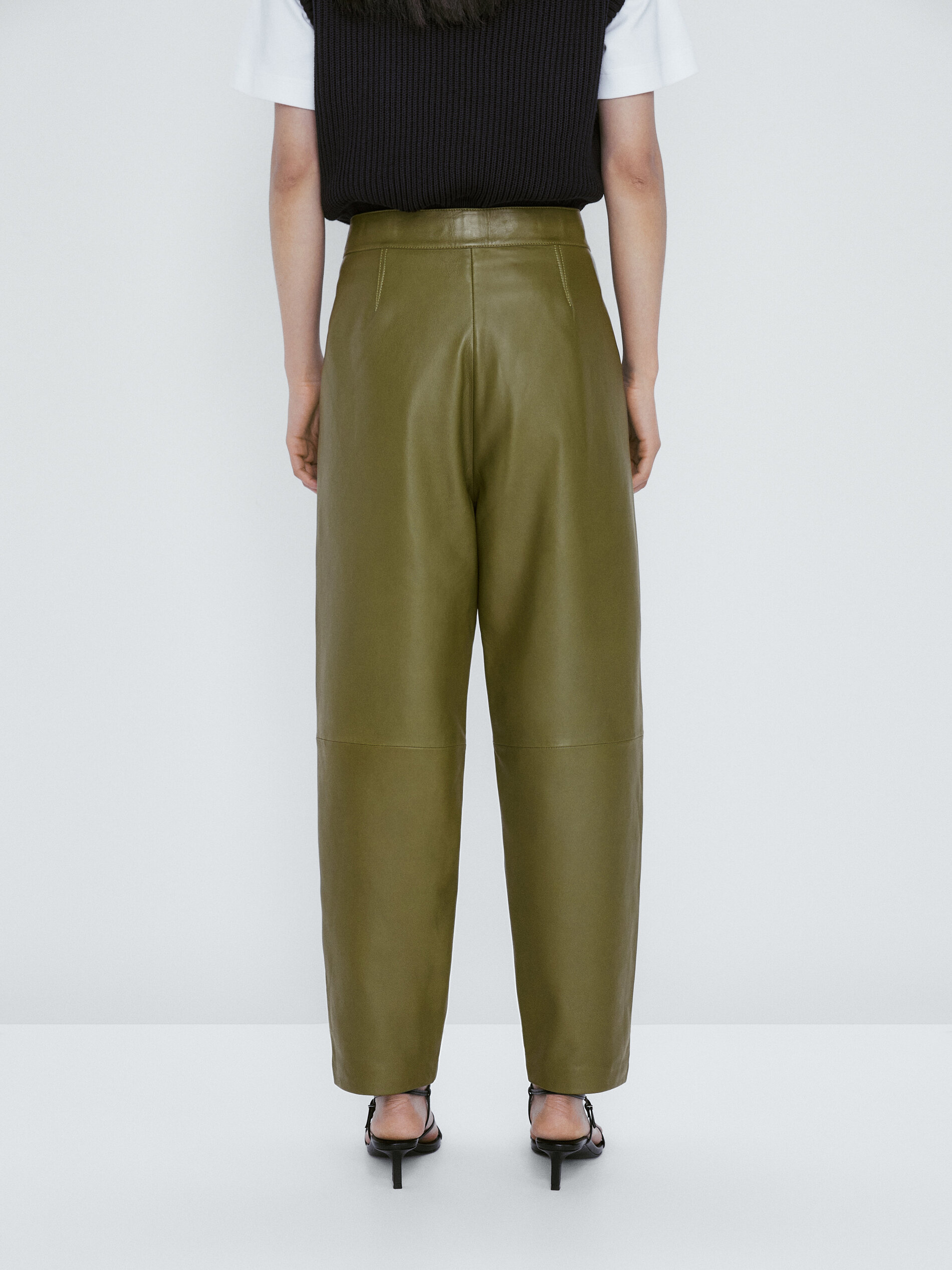 Pantalón piel napa - VERDE