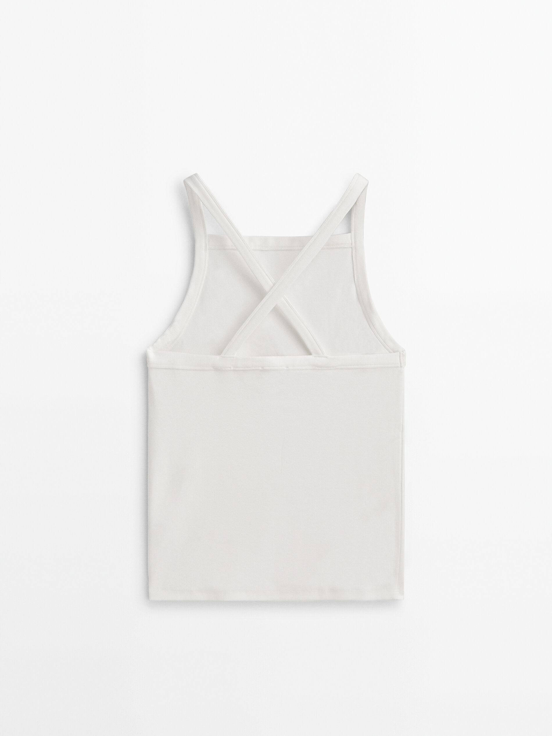 Top canalé tirantes cruzados - CRUDO