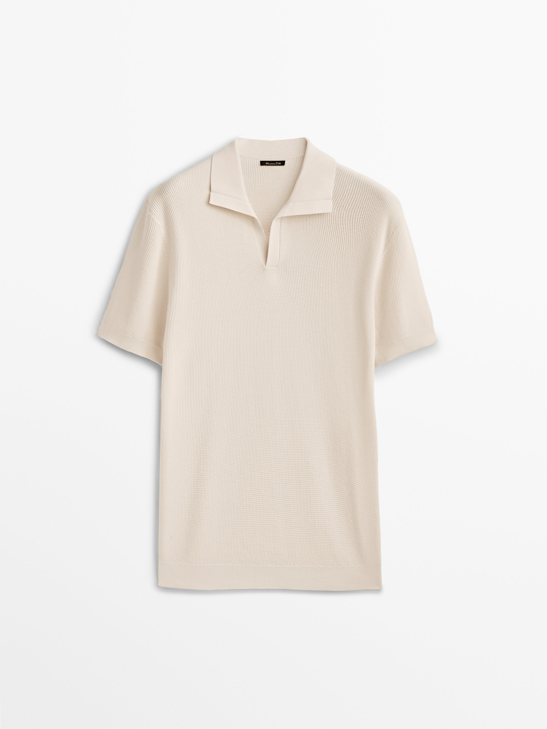 Jersey polo estructura cuello ancho - CRUDO