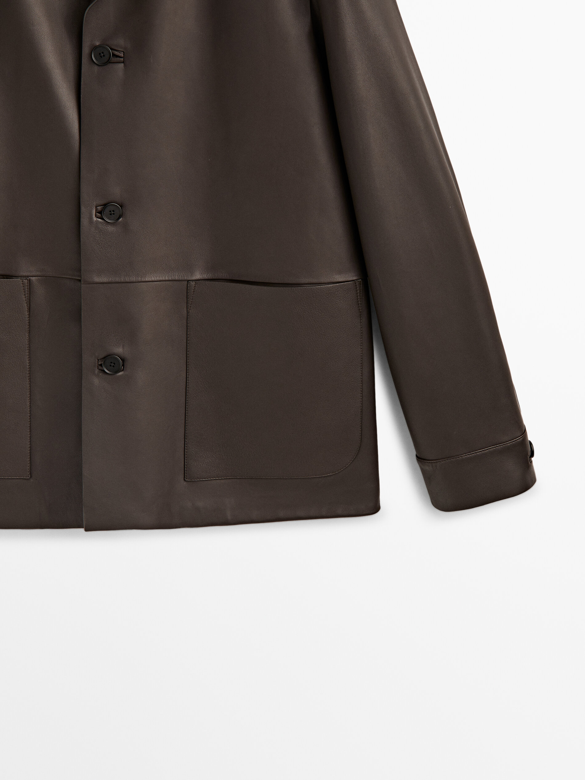 Sobrecamisa piel napa -Studio - TOSTADO OSCURO