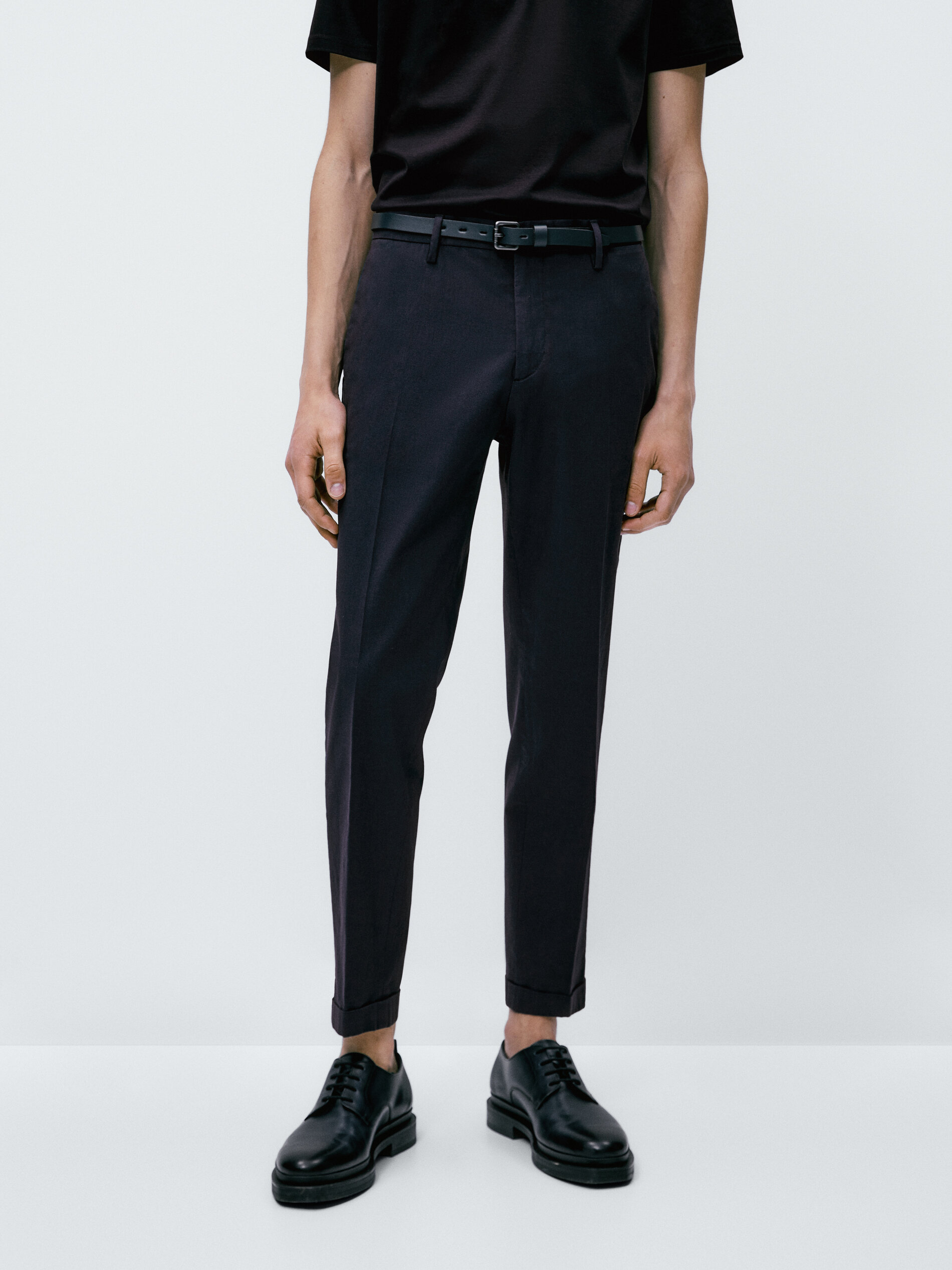 Pantalón chino tinte hilo ice cotton slim fit - AZUL MARINO