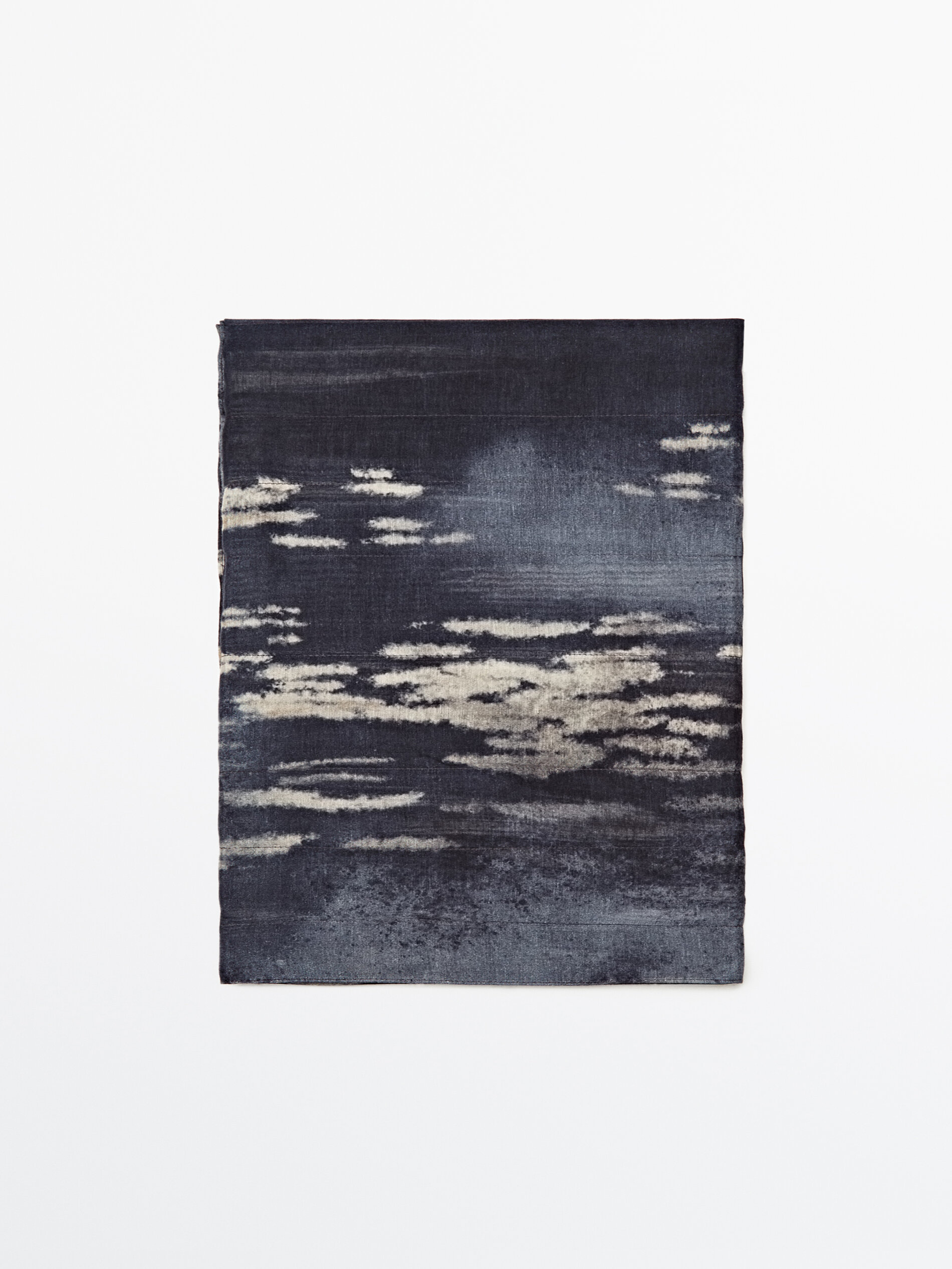 Fular con seda estampado manchas - AZUL