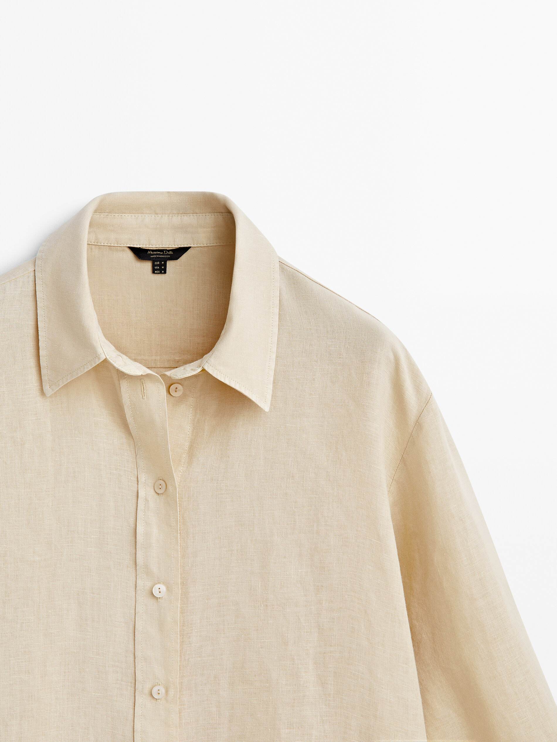 Camisa oversize conjunto 100% lino - Garbanzo