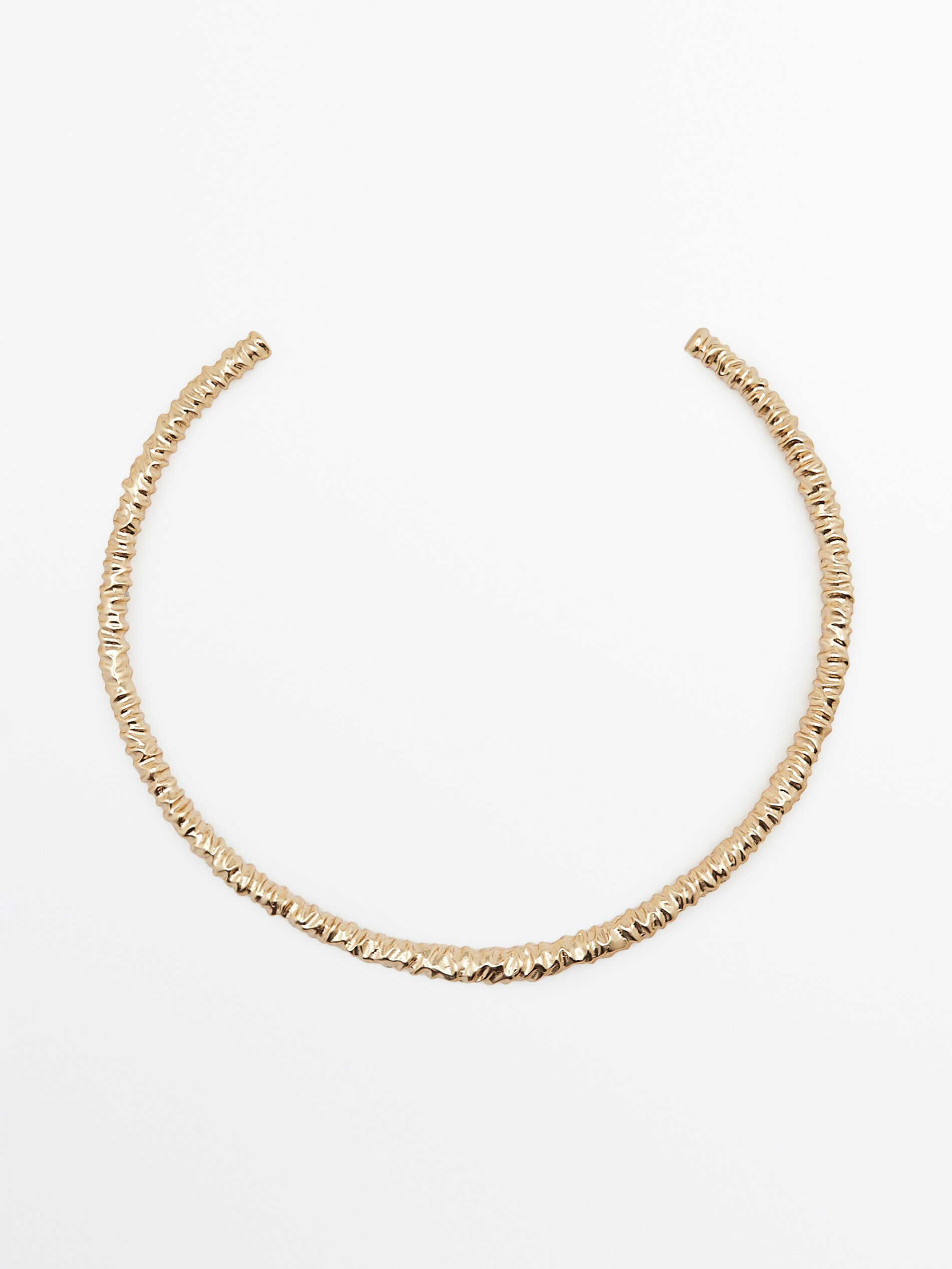 Collar choker textura baño oro - DORADO