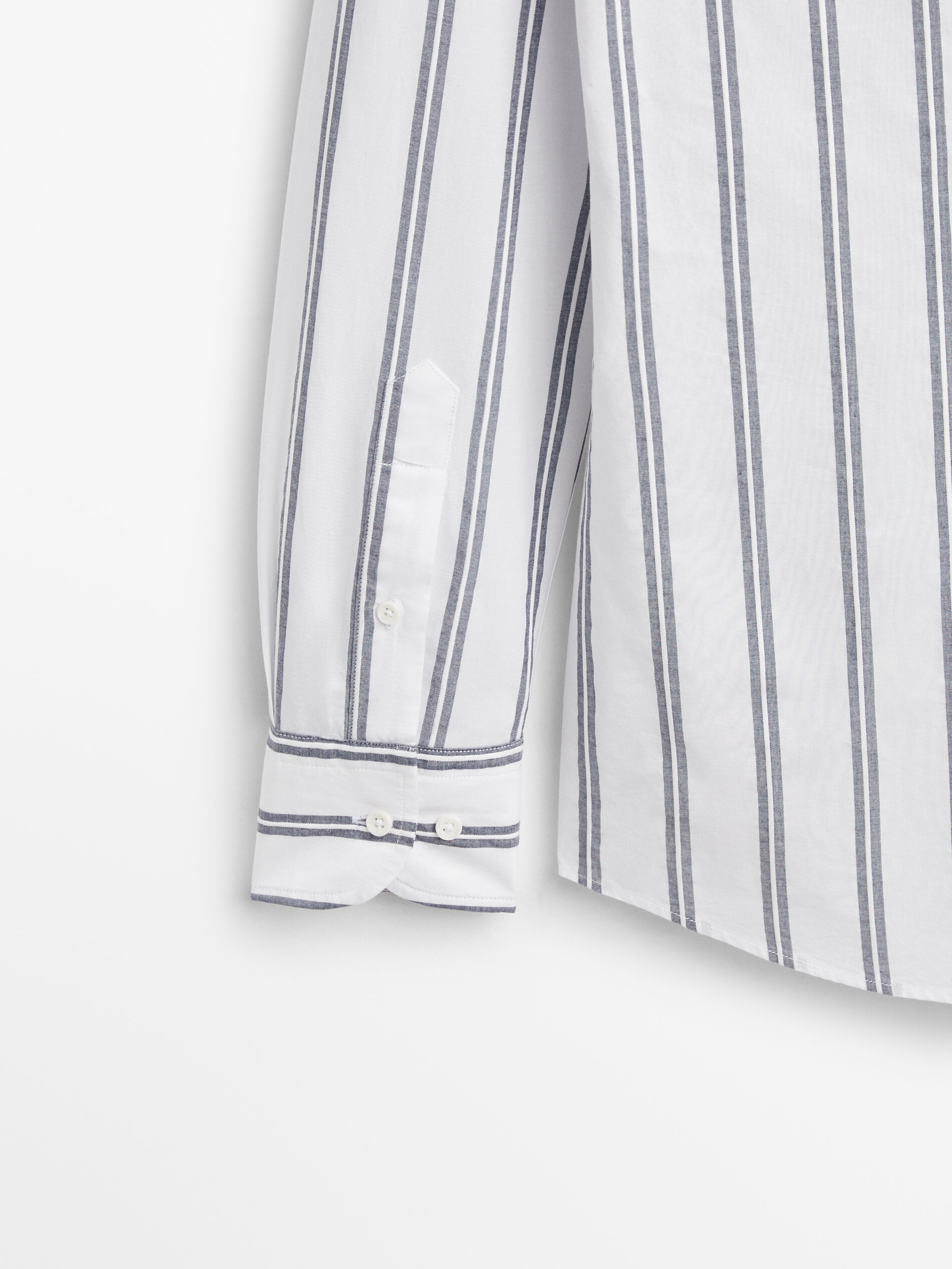 Camisa raya doble regular fit - AZUL MARINO