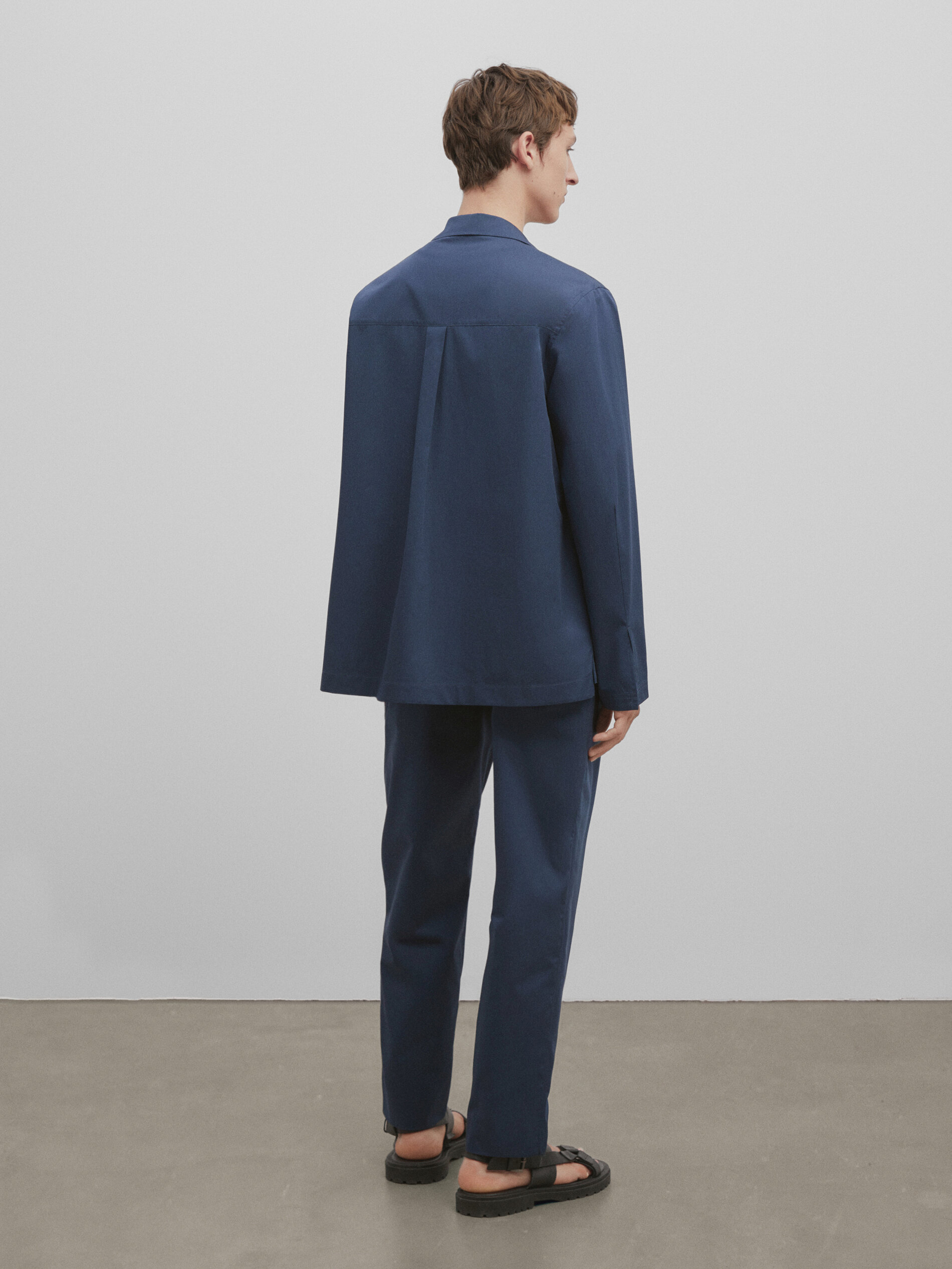 Sobrecamisa algodón botones snaps -Studio - PETRÓLEO DELAVADO