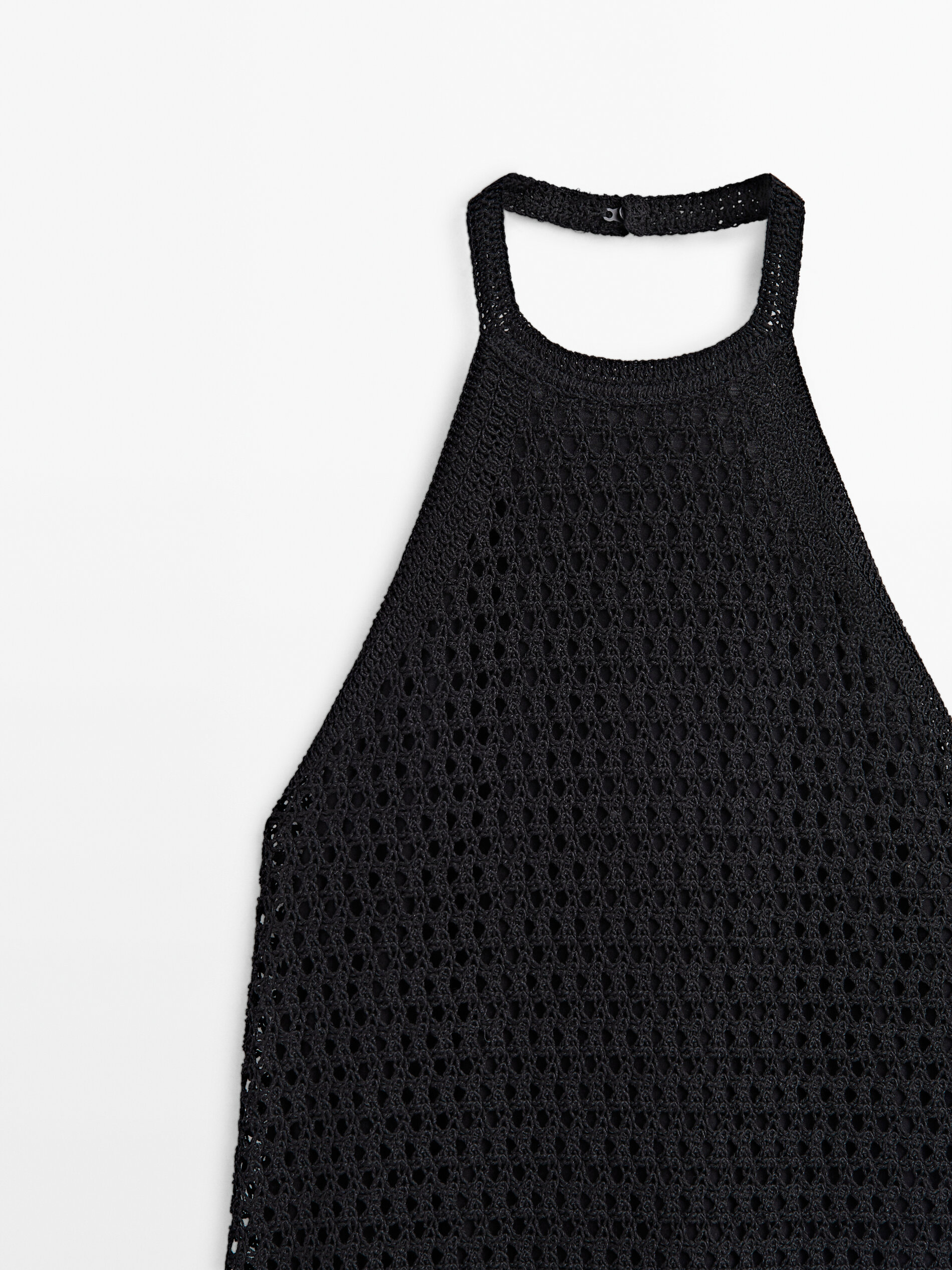 Vestido halter crochet - NEGRO