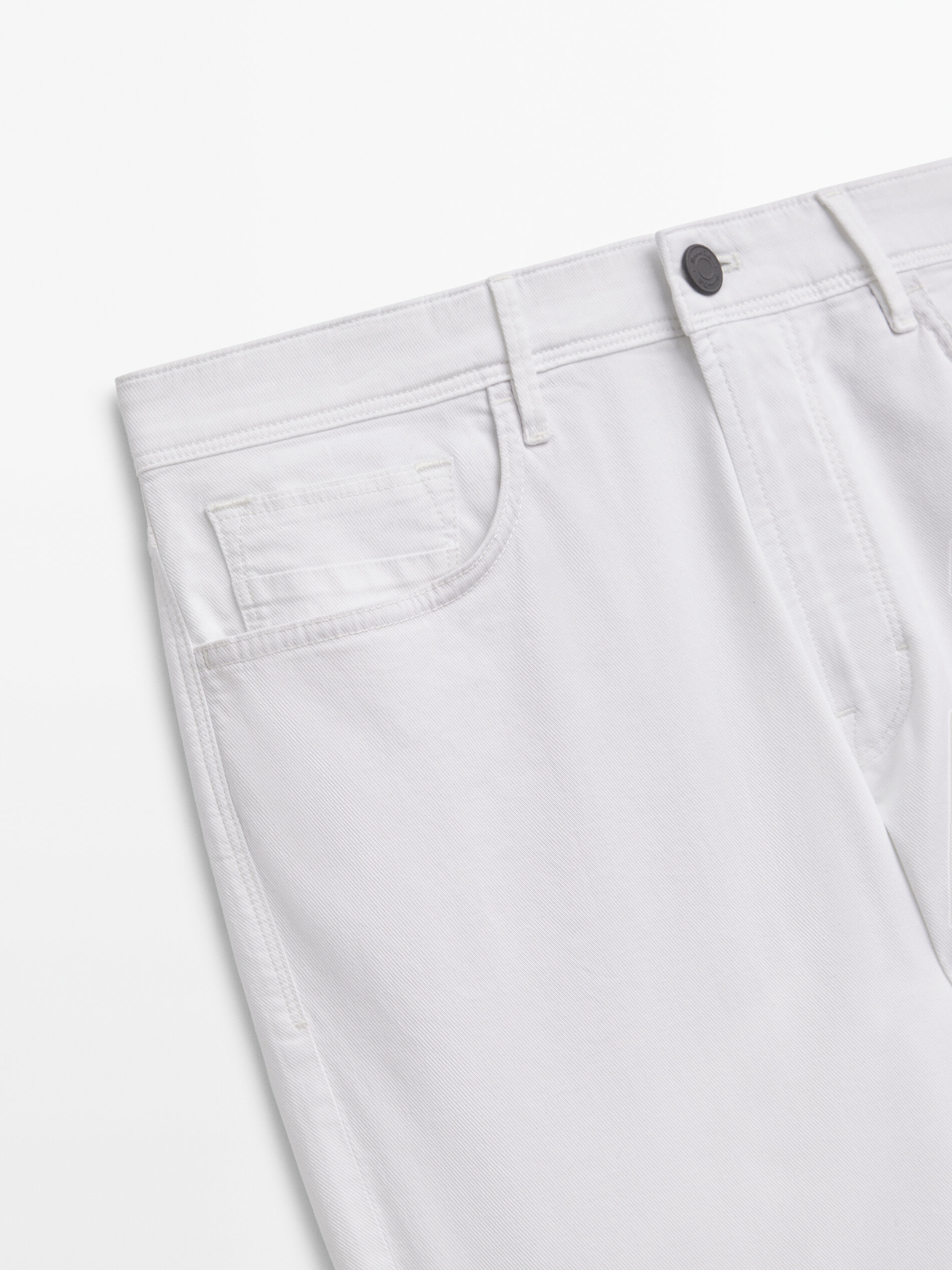 Pantalón tejanero tricotina slim fit - BLANCO