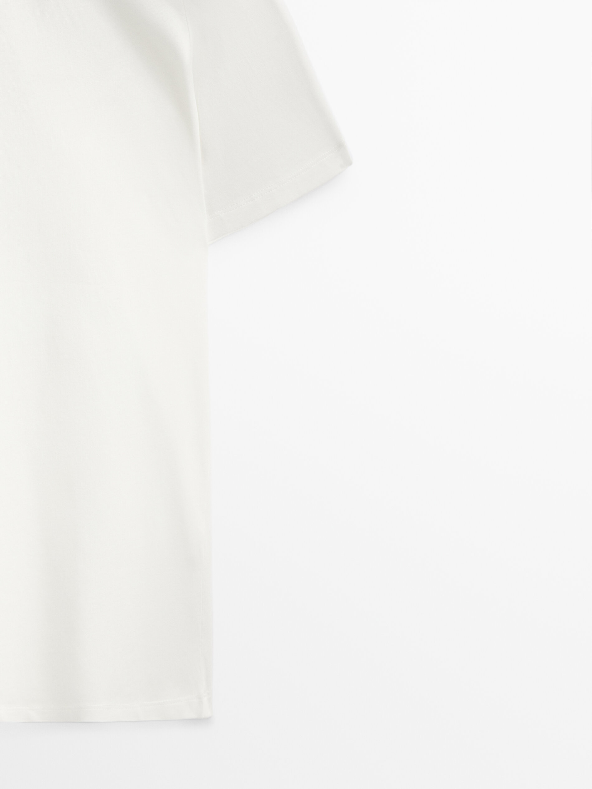 Camiseta manga corta cuello contraste - CRUDO