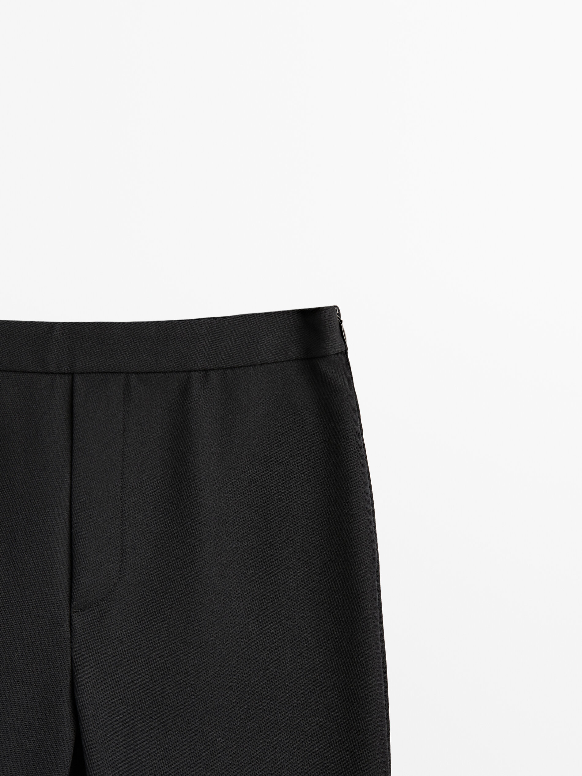 Pantalón con lana kick flare - NEGRO