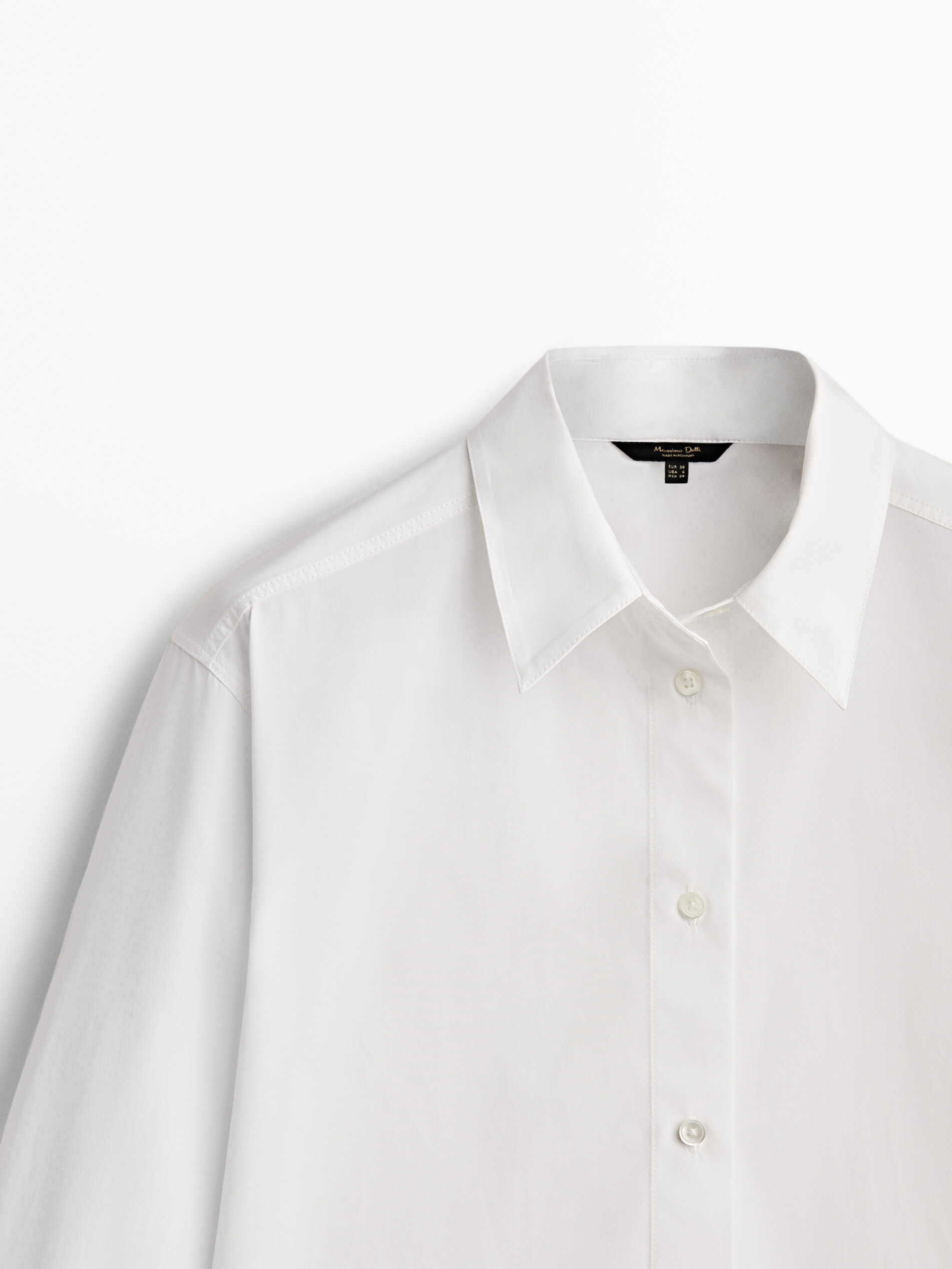 Camisa popelín detalle costuras - BLANCO