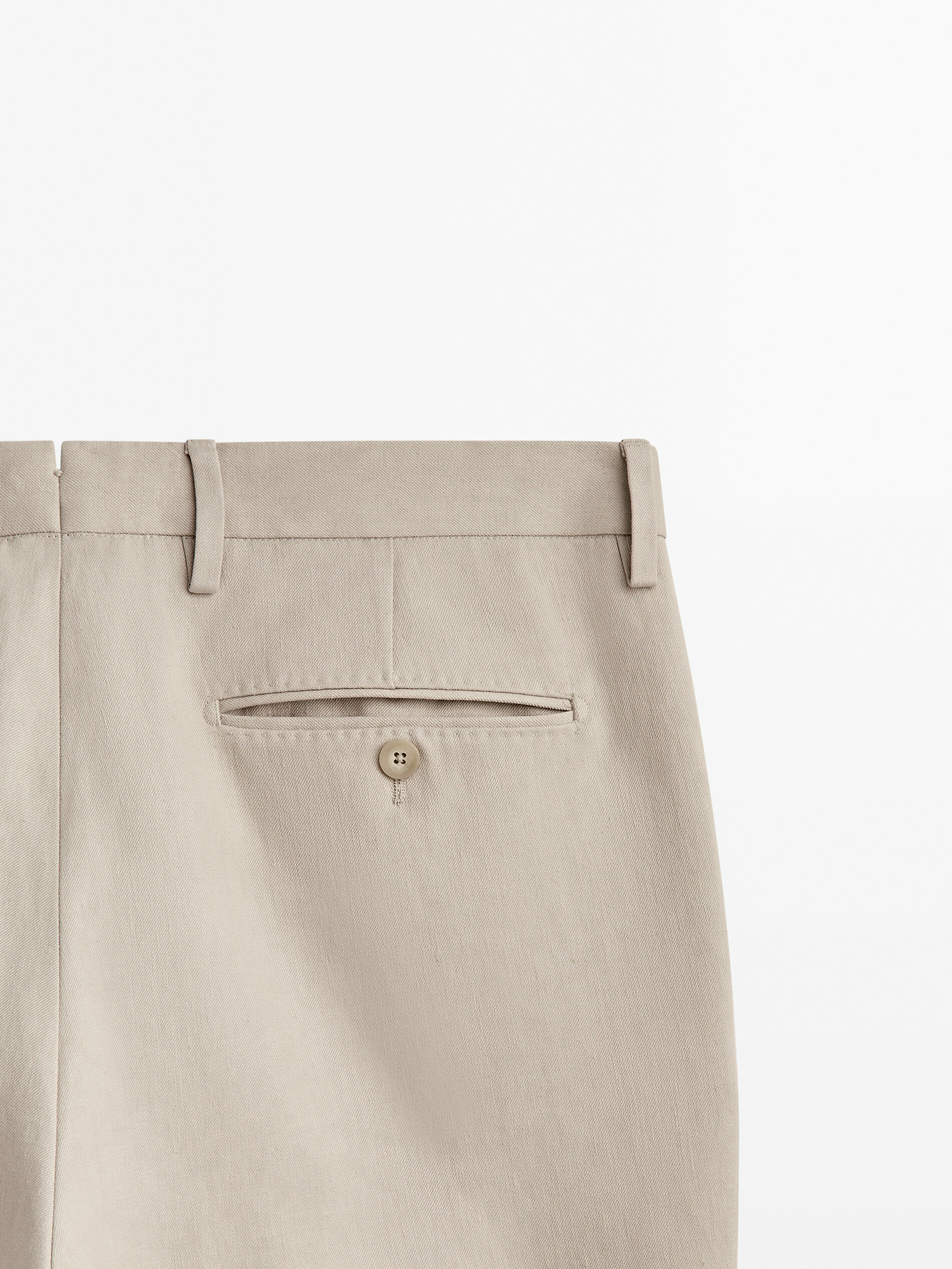 Pantalón traje lino pinzas Limited edition - HIELO