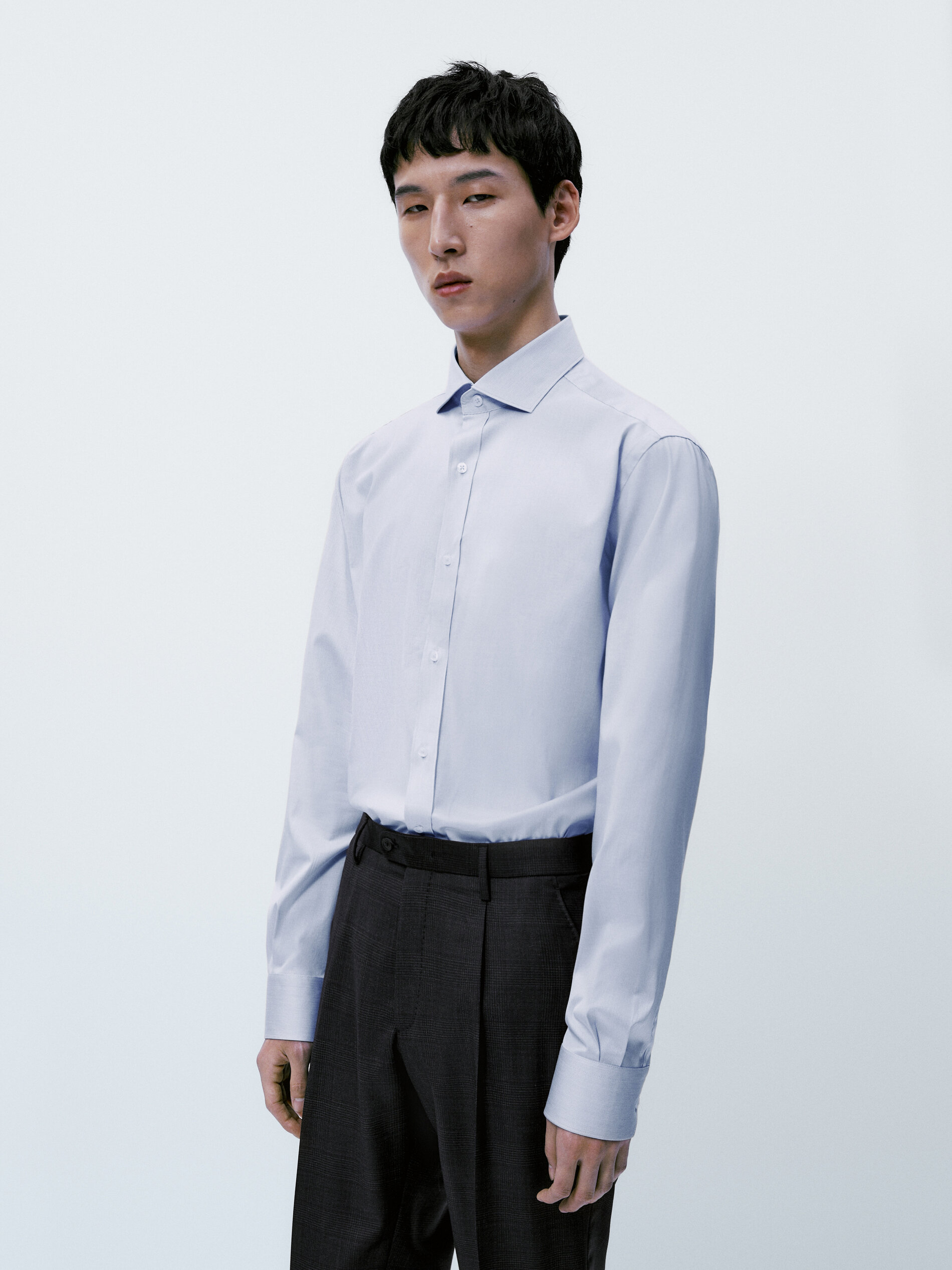 Camisa stretch rayas slim fit - AZUL MARINO