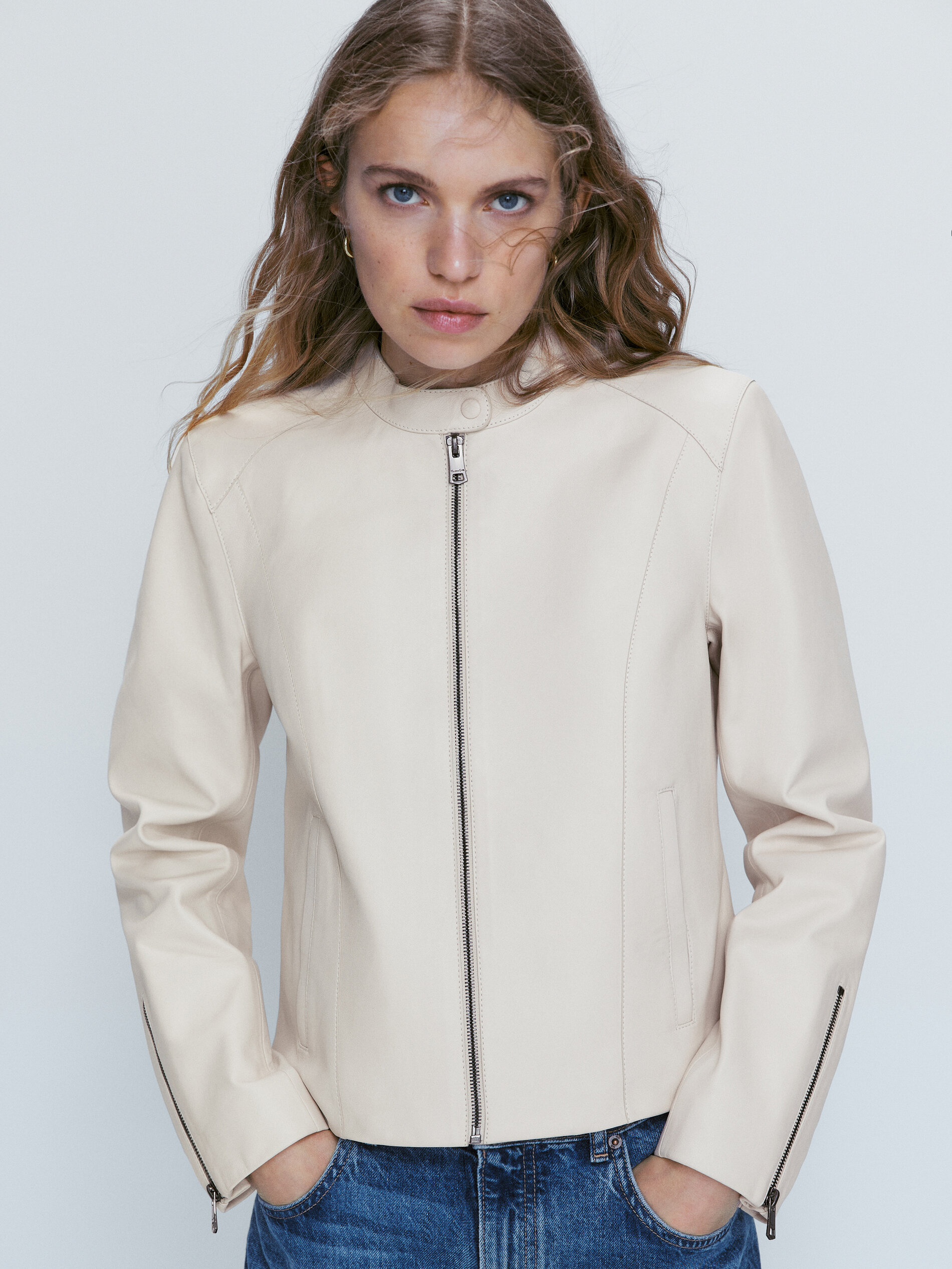 Chaqueta piel napa - BLANCO