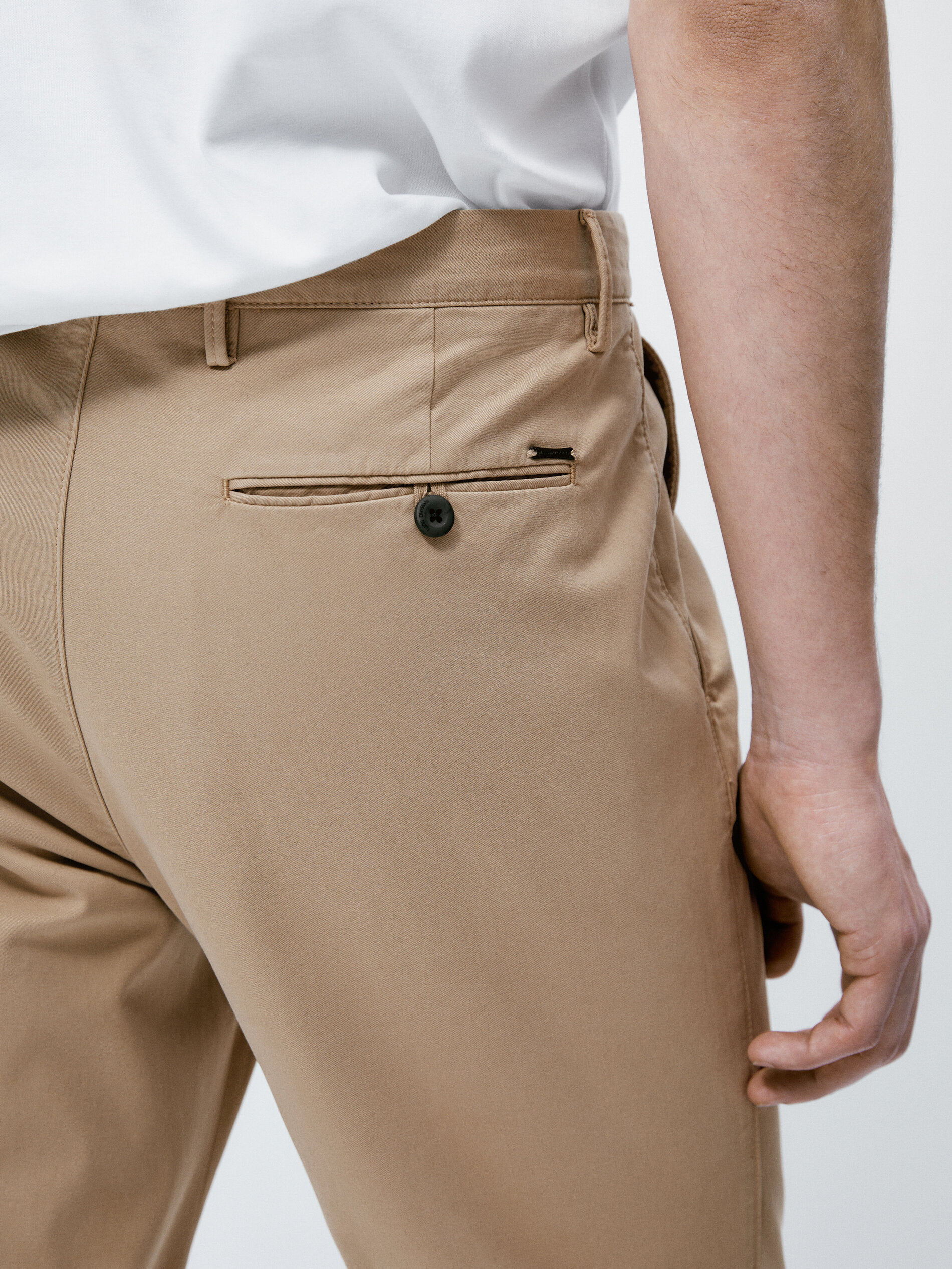 Pantalón chino regular fit algodón - BEIGE