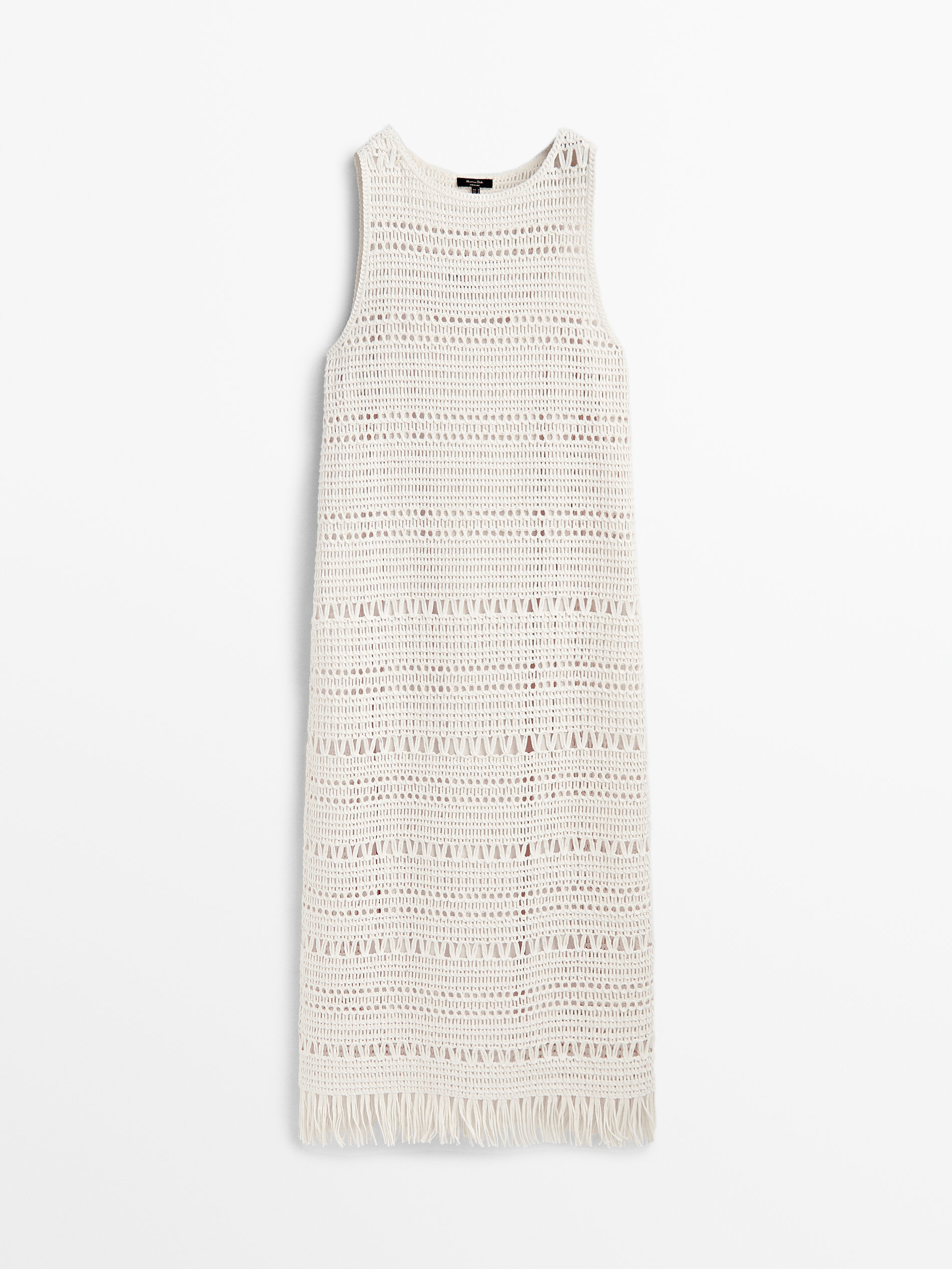 Vestido crochet desflecado - CRUDO