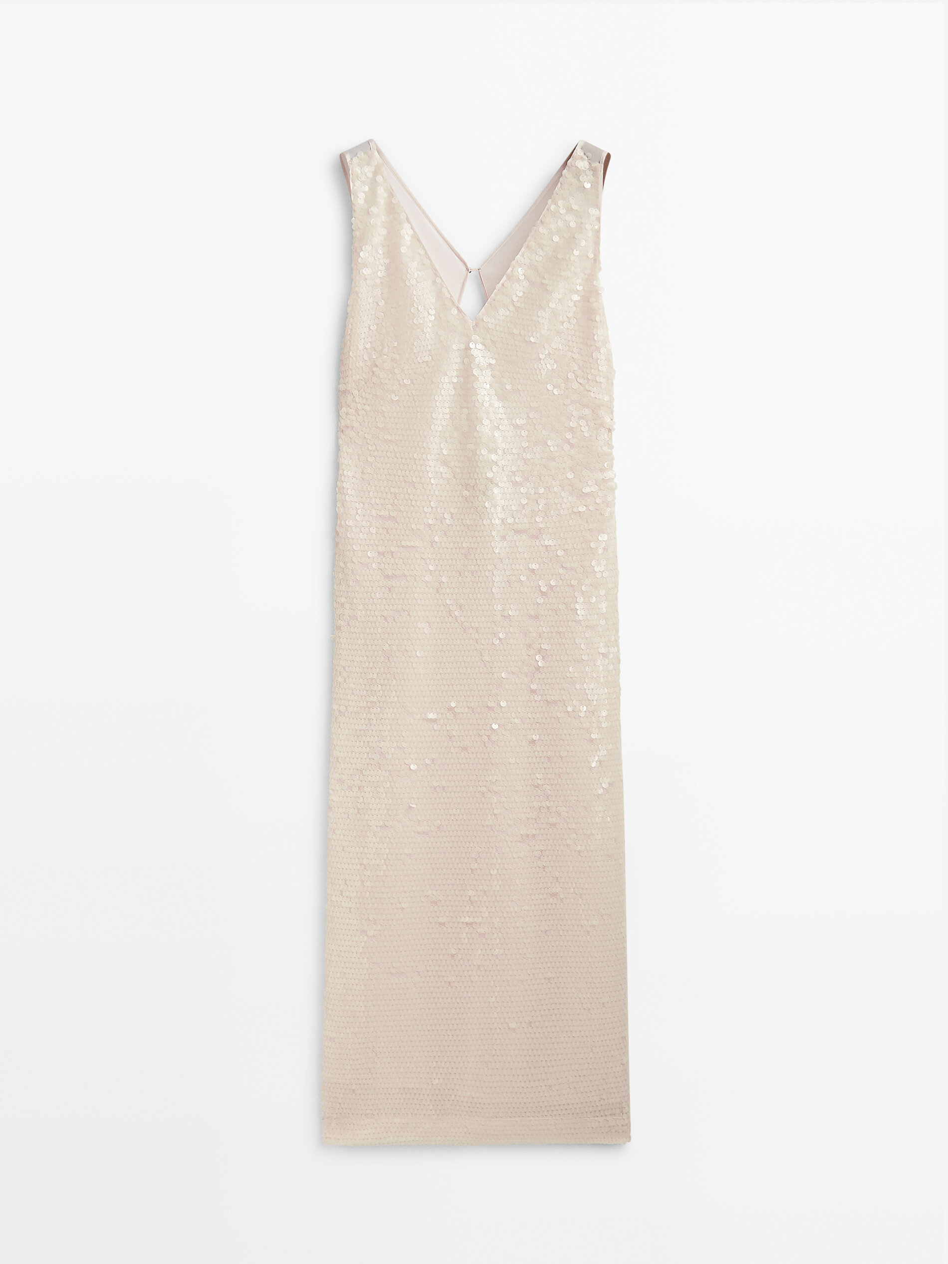 Vestido largo lentejuelas -Studio - CRUDO