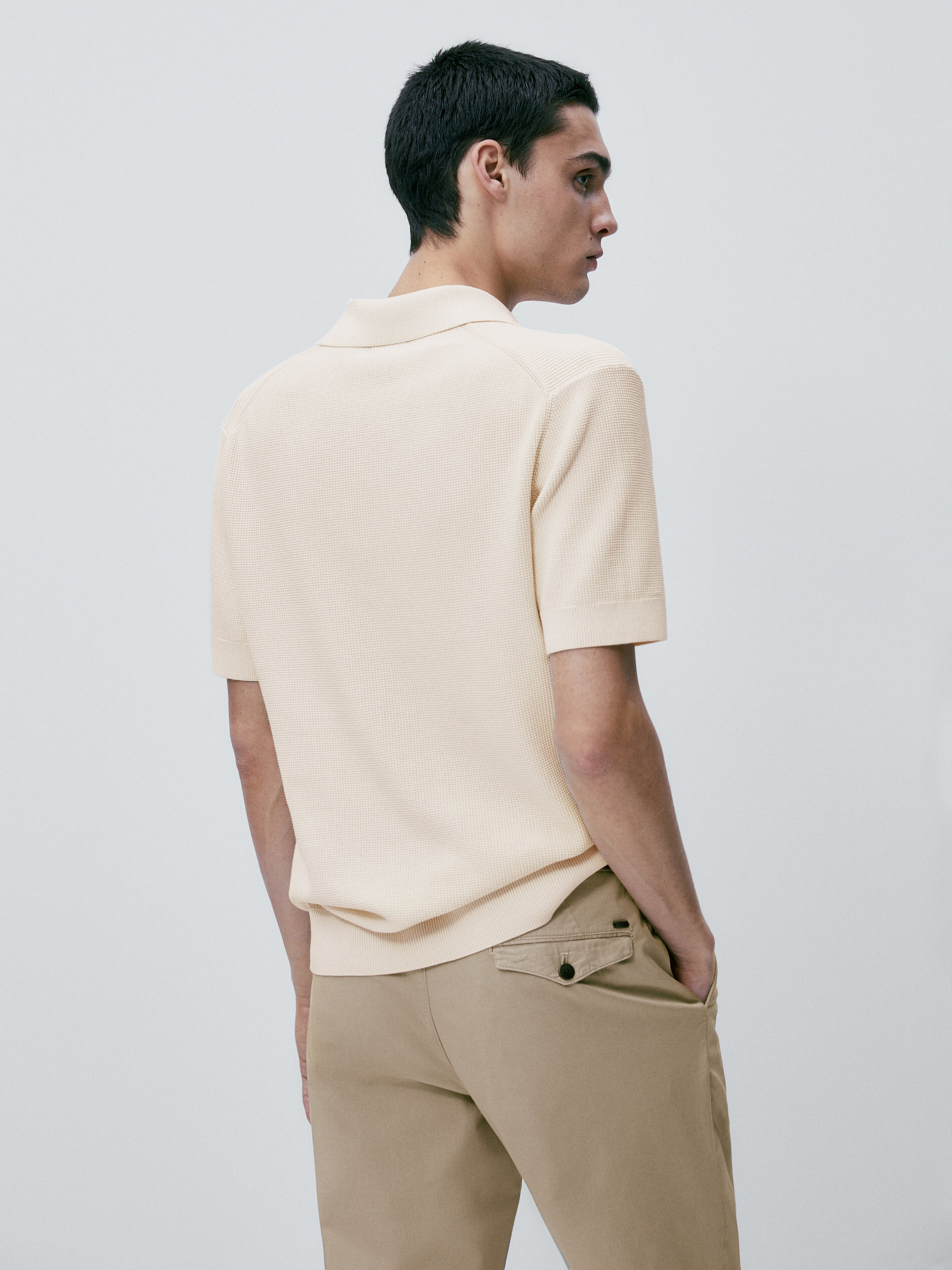 Jersey polo estructura cuello ancho - CRUDO