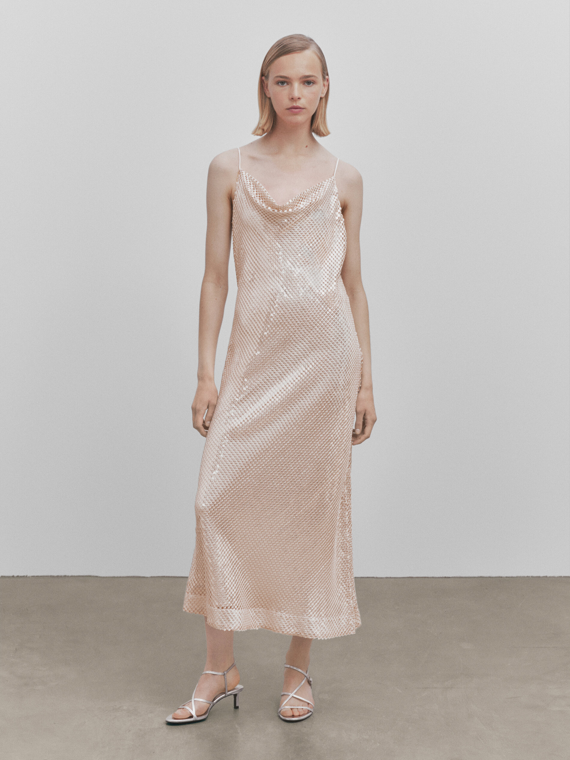 Vestido tirantes lentejuelas -Studio - ROSA