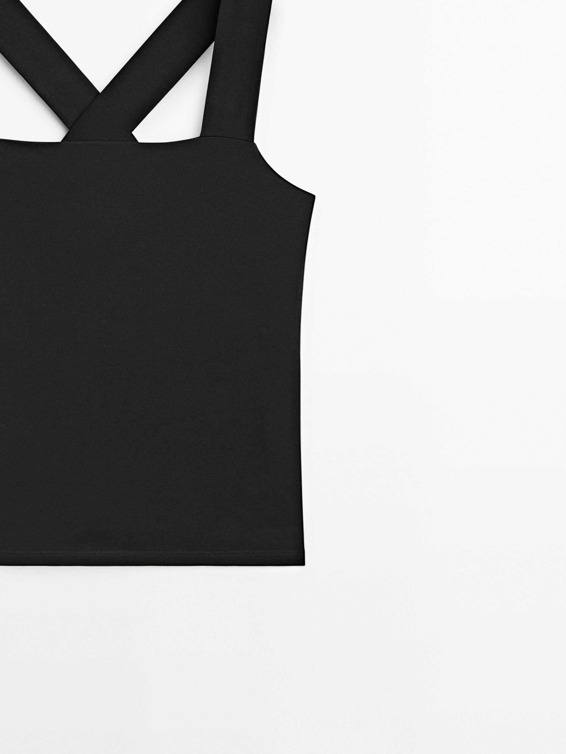 Top algodón tirantes cruzados espalda - NEGRO