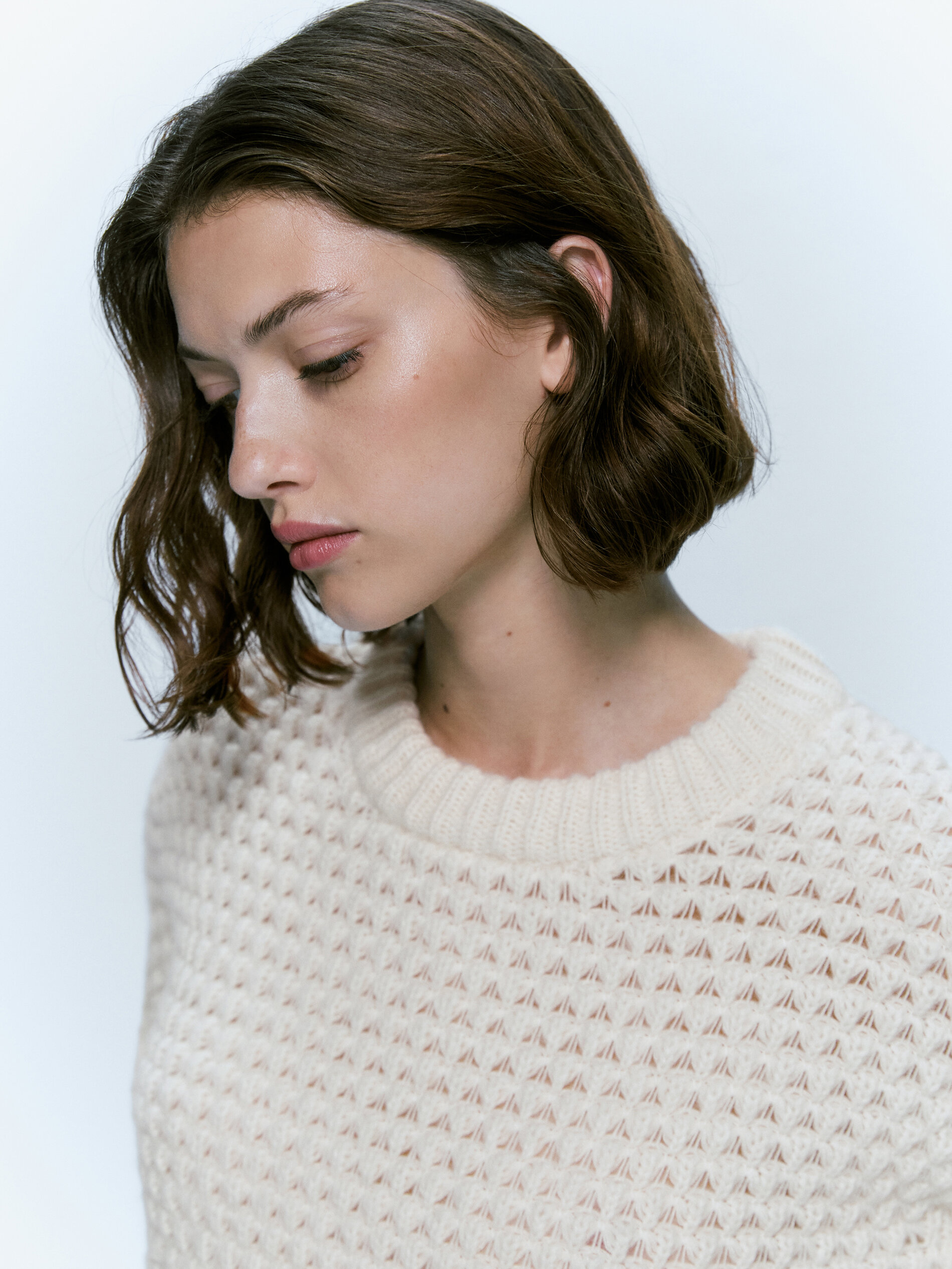 Jersey punto estructura cuello redondo - CRUDO