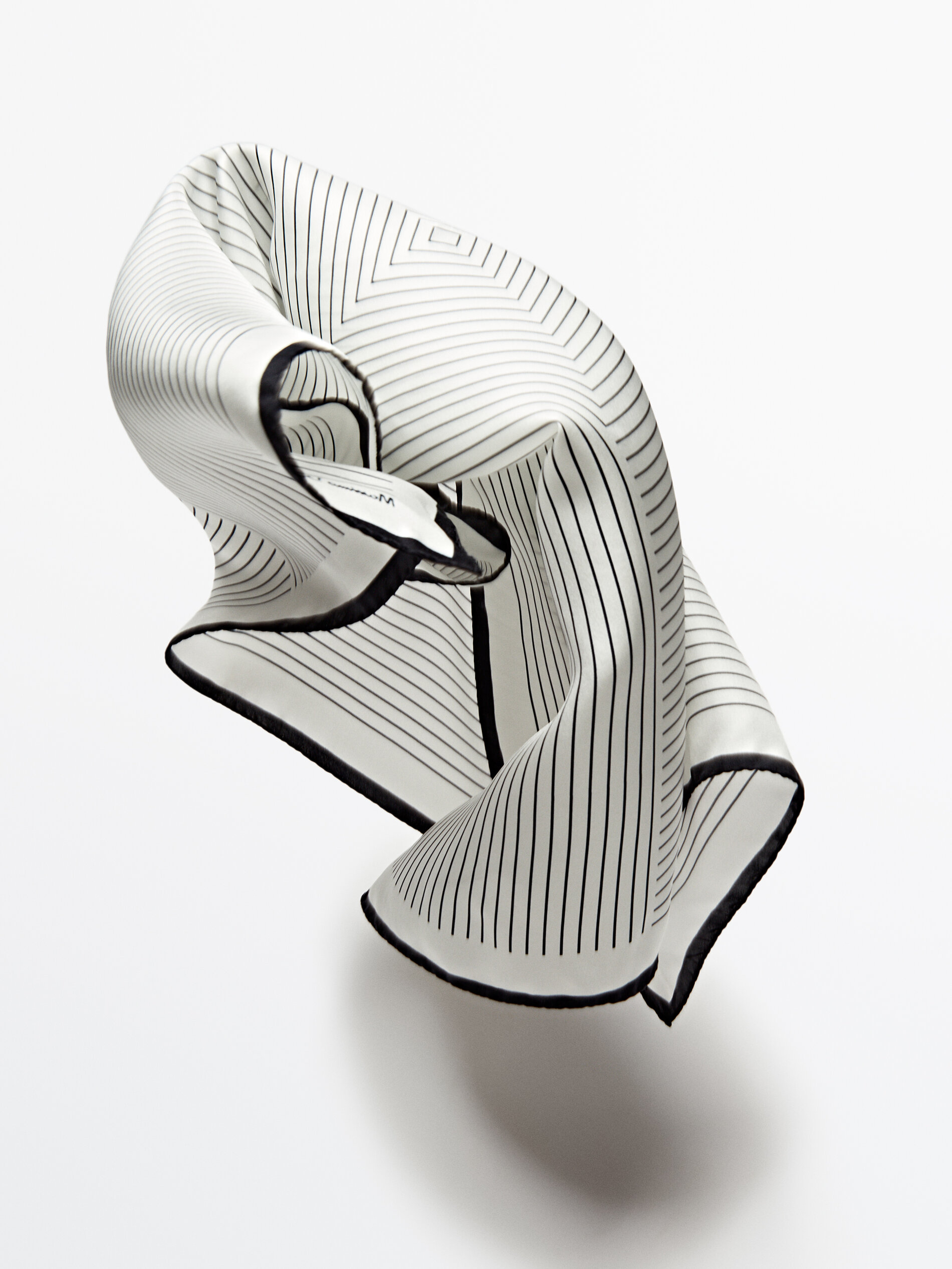 Fular seda estampado rayas - BLANCO