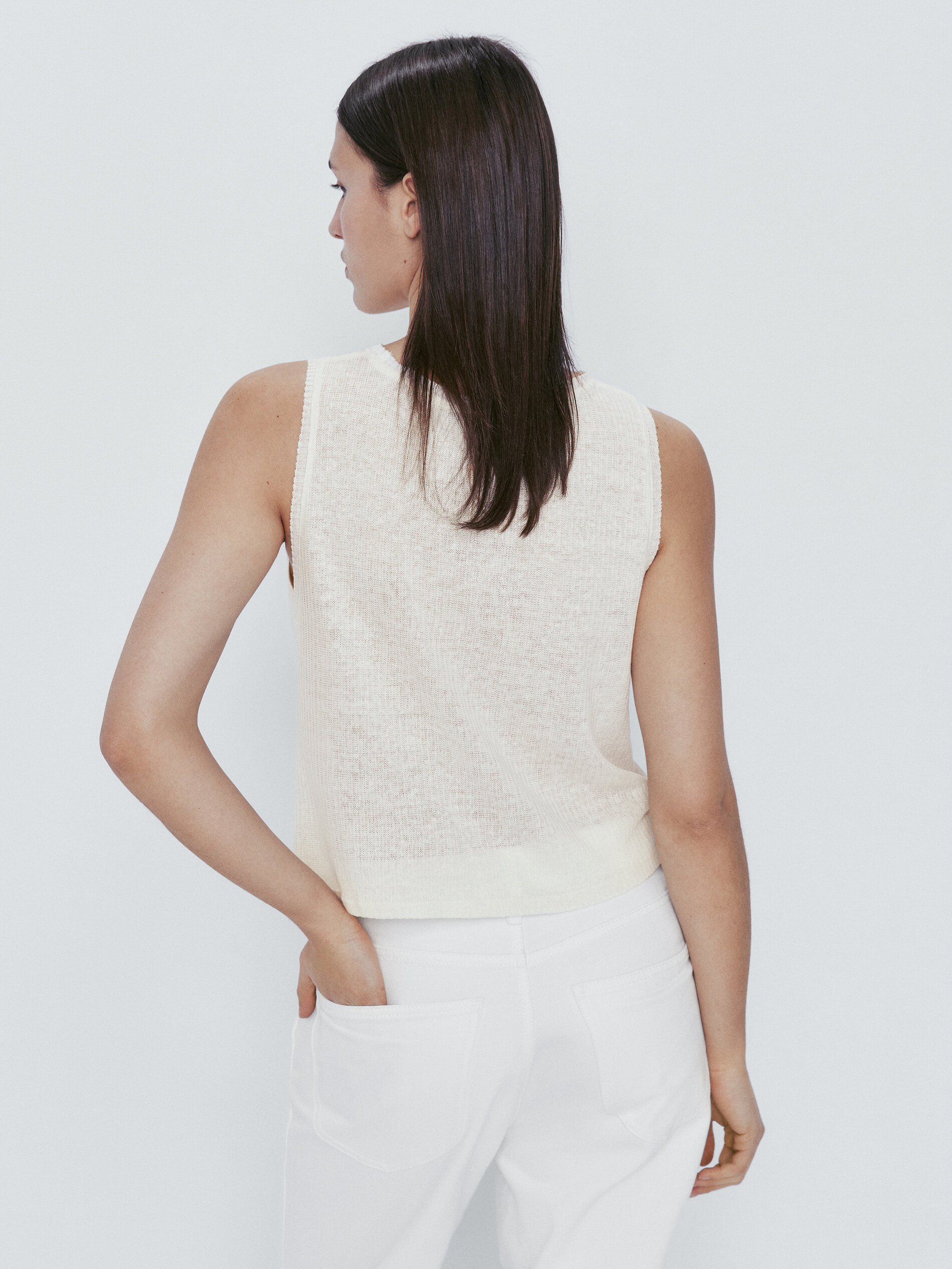 Top lino detalle frunces - CRUDO