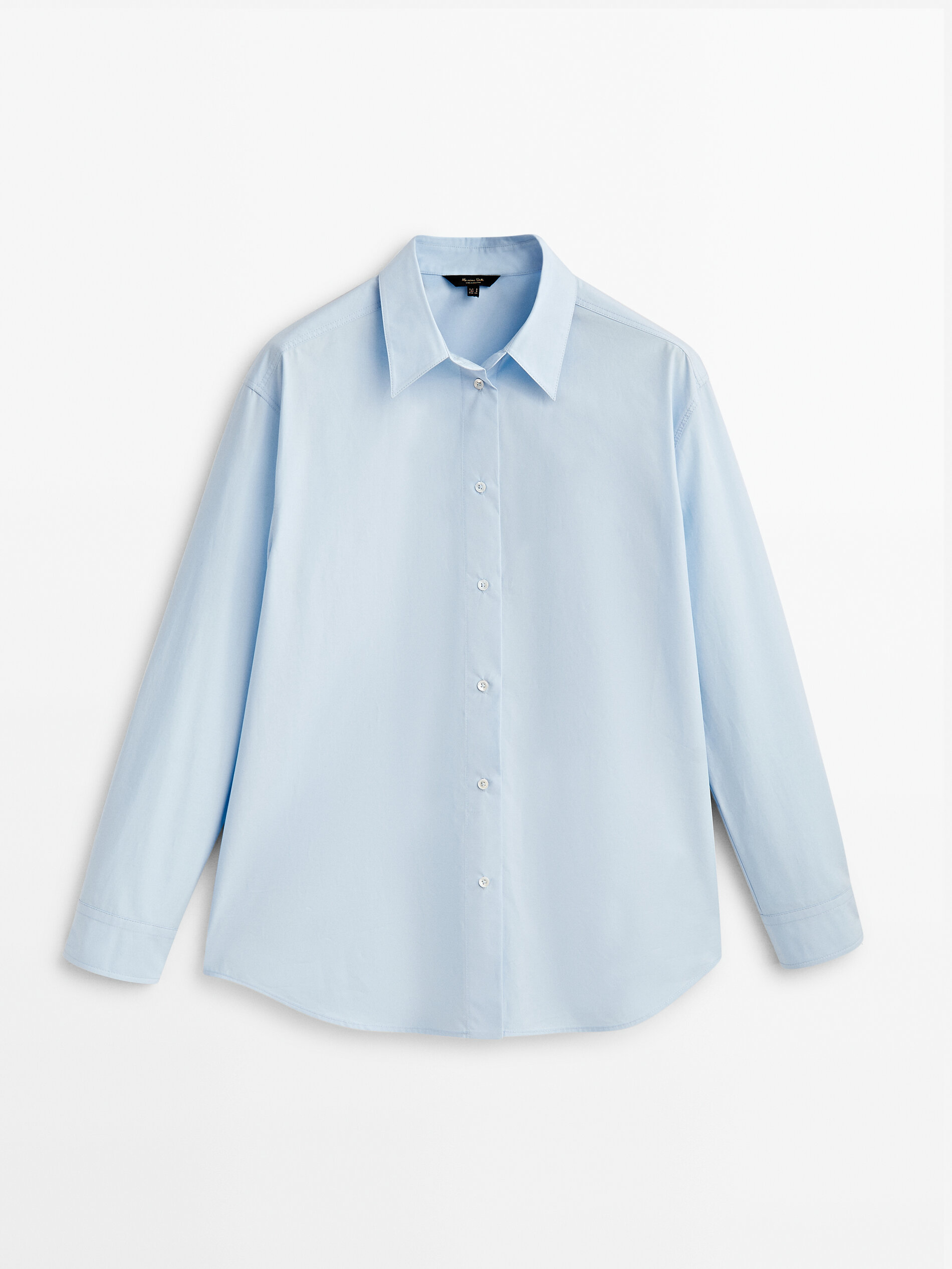 Camisa popelín detalle costuras - CELESTE