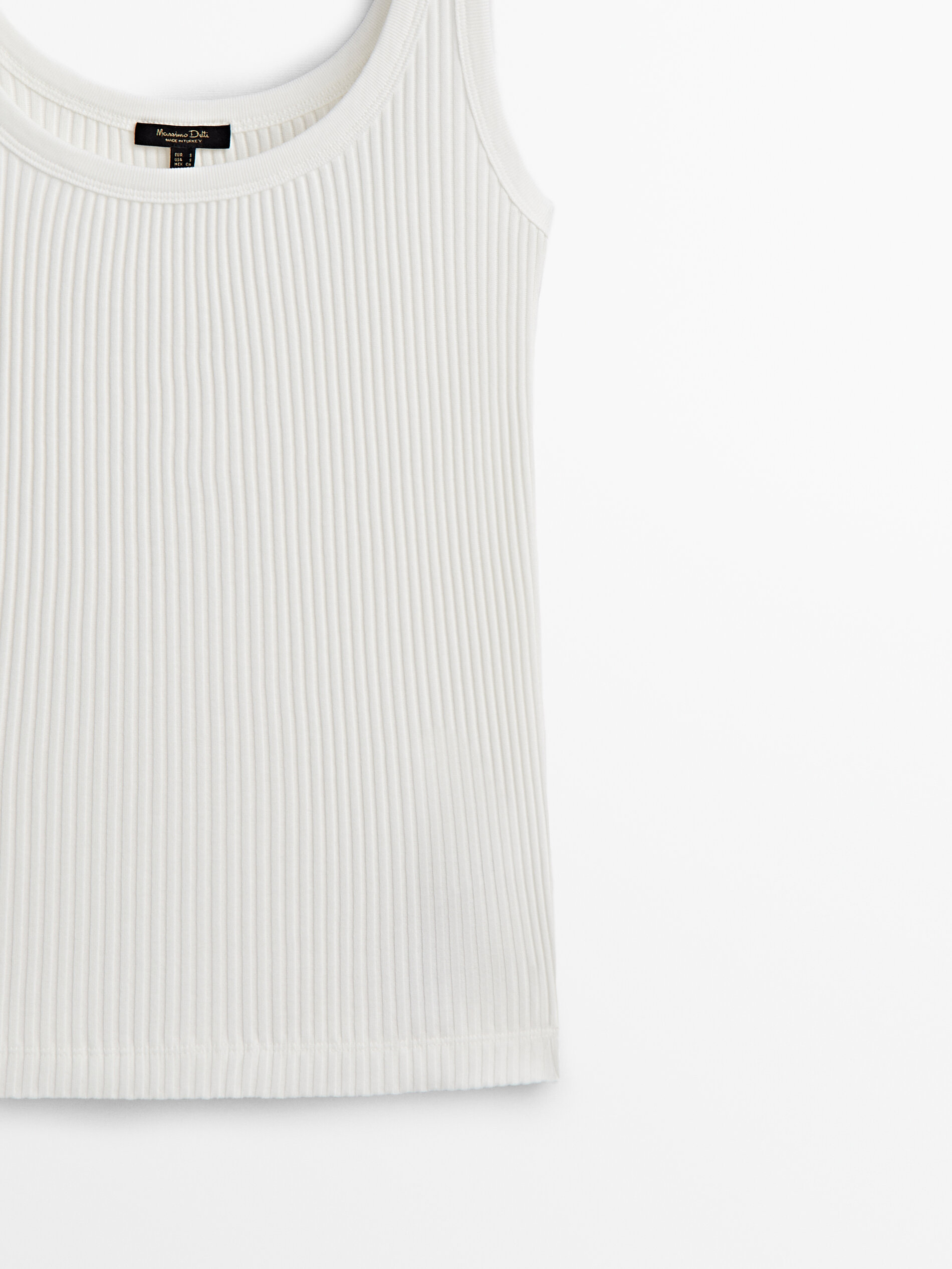 Camiseta tirantes canalé - BLANCO