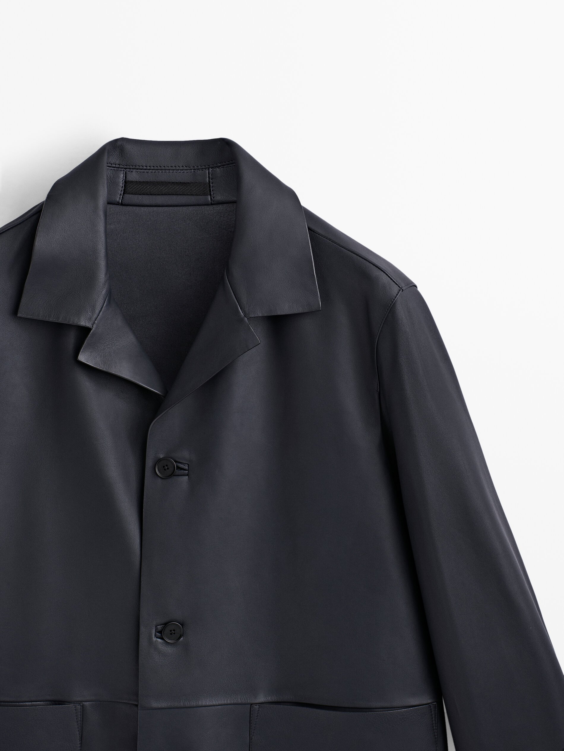 Sobrecamisa piel napa -Studio - AZUL OSCURO