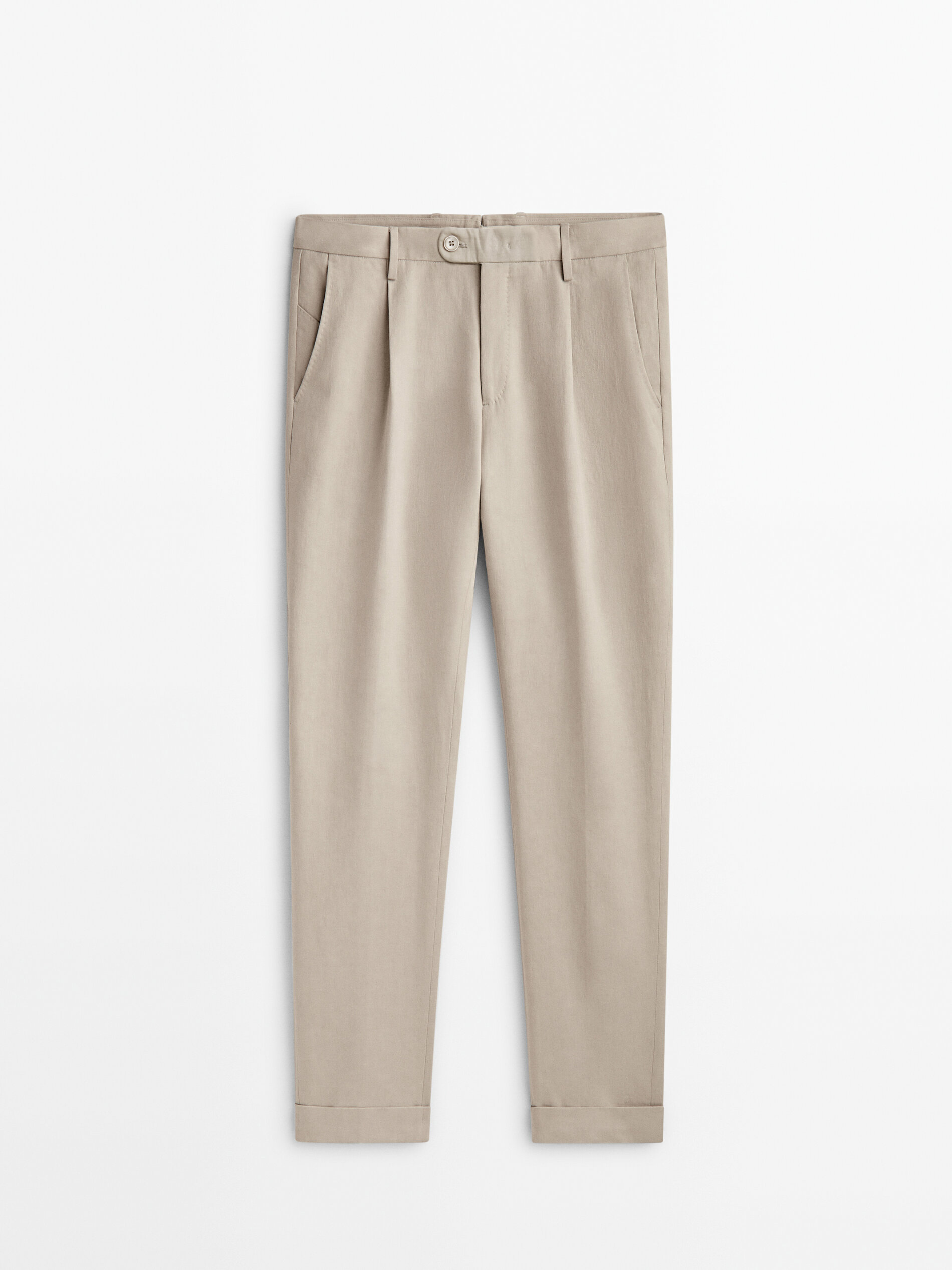 Pantalón traje lino pinzas Limited edition - HIELO