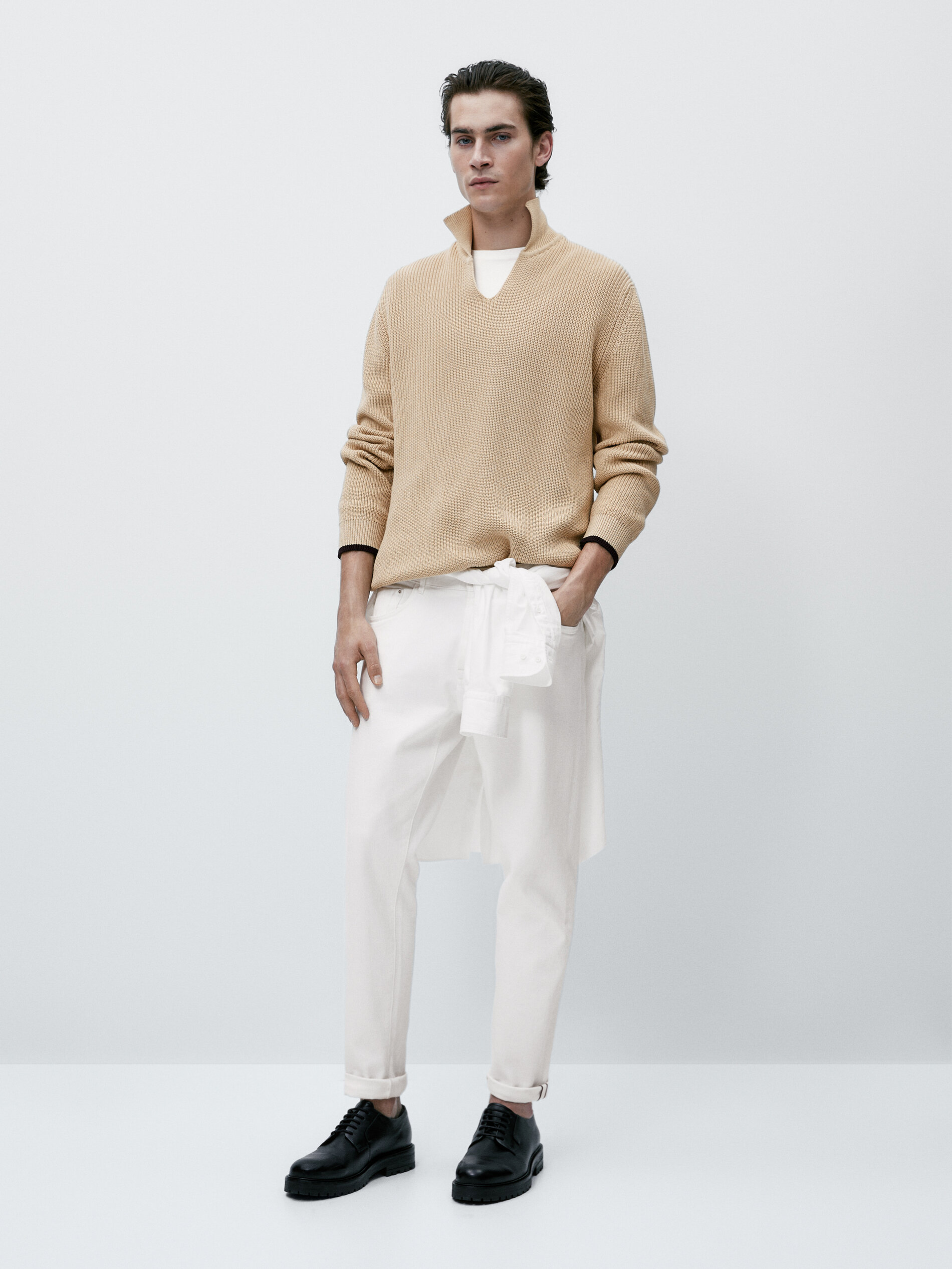 Jersey cuello polo contraste puño - ARENA CLARO